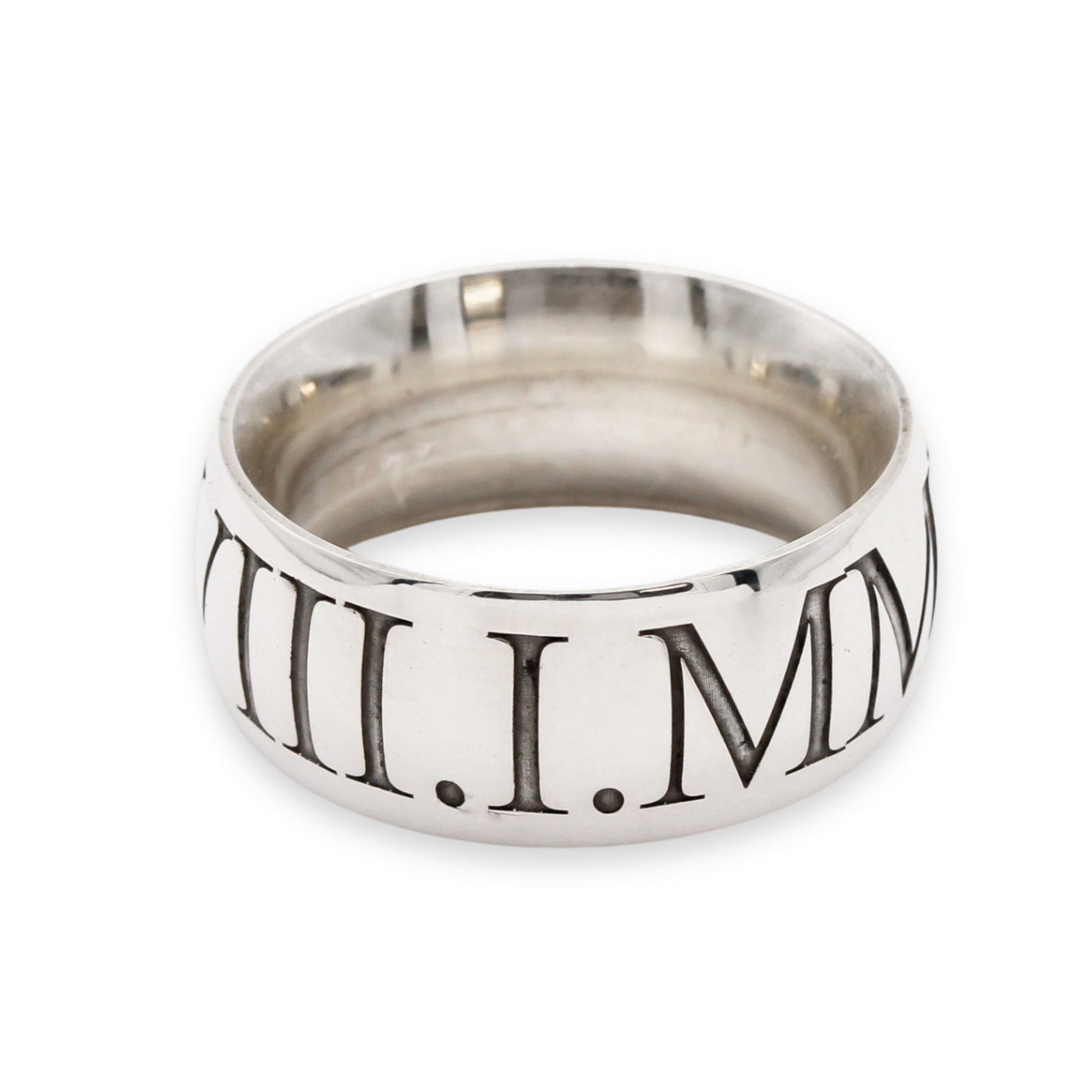 mens wide roman numerals ring 18th 21st birthday gift