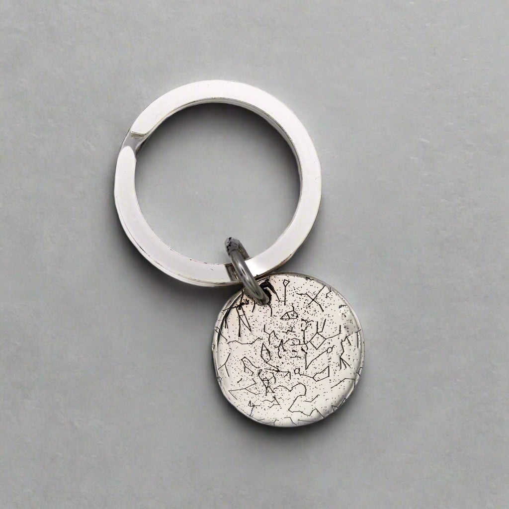 custom star constellation map silver keyring