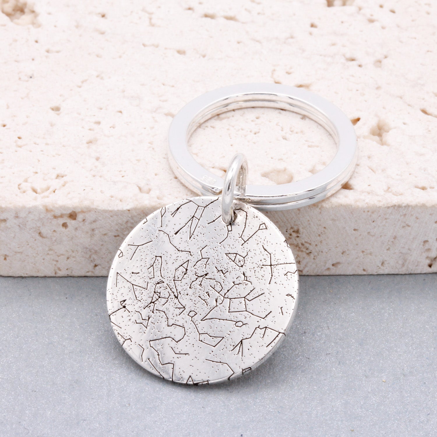 custom star constellation map silver keyring