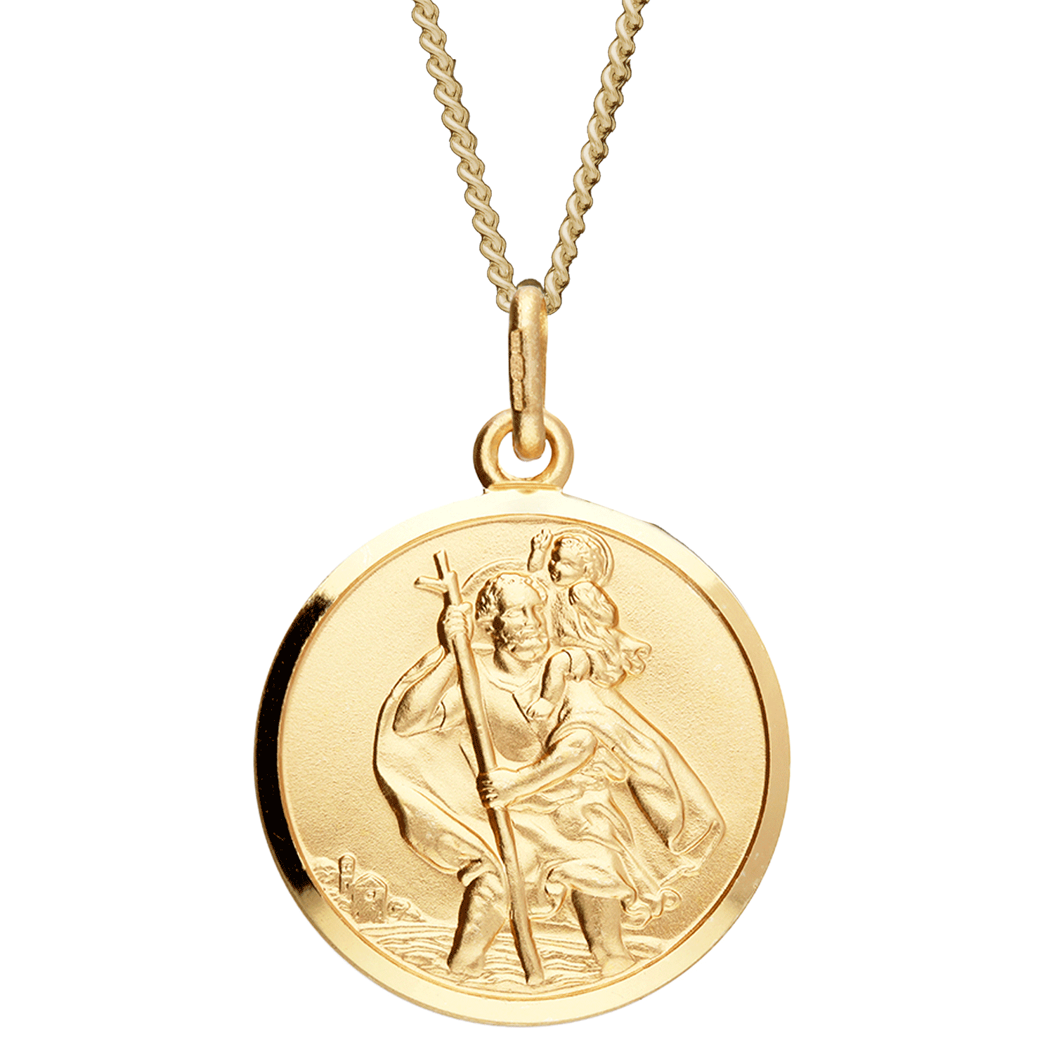 Solid 9ct Gold 22mm St Christopher – Scarlett Jewellery