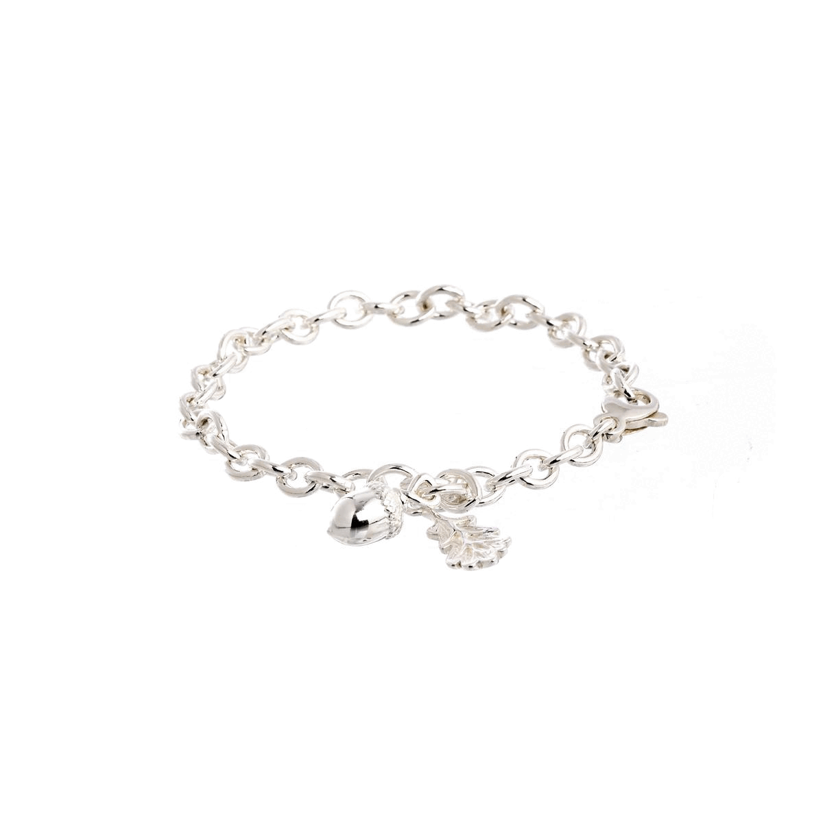 acorn and oak leaf tiny beginnings christening confirmation charm bracelet