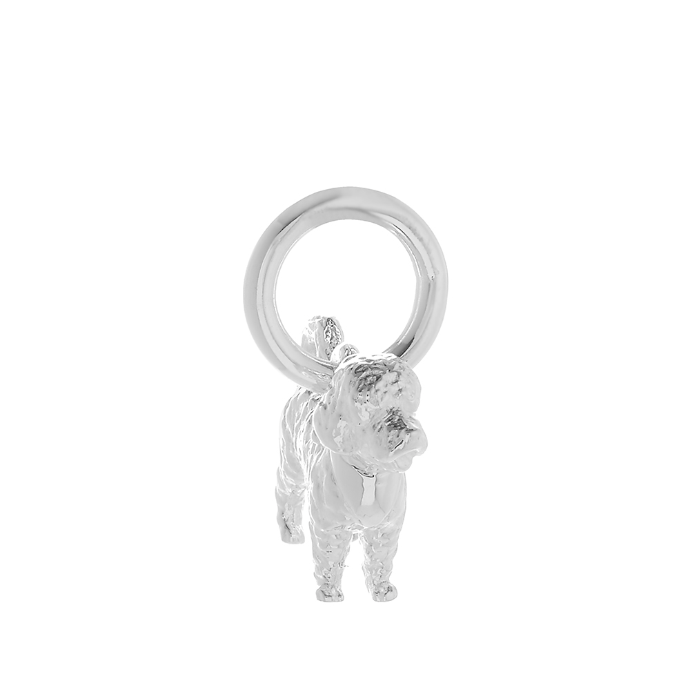 silver cavapoo charm for bracelet dog charms