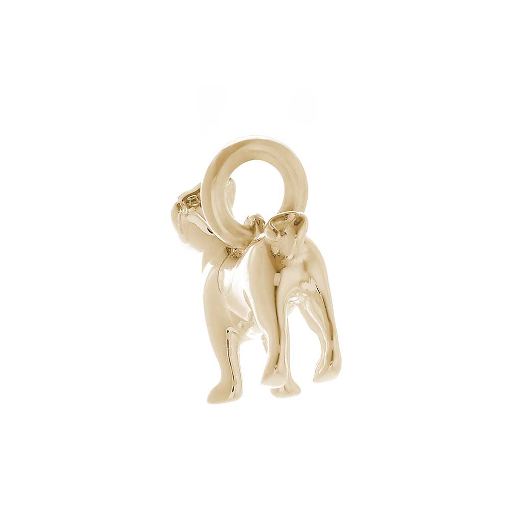Solid 9ct gold Jack Russell Terrier charm with tiny bandana, perfect for a charm bracelet or necklace.