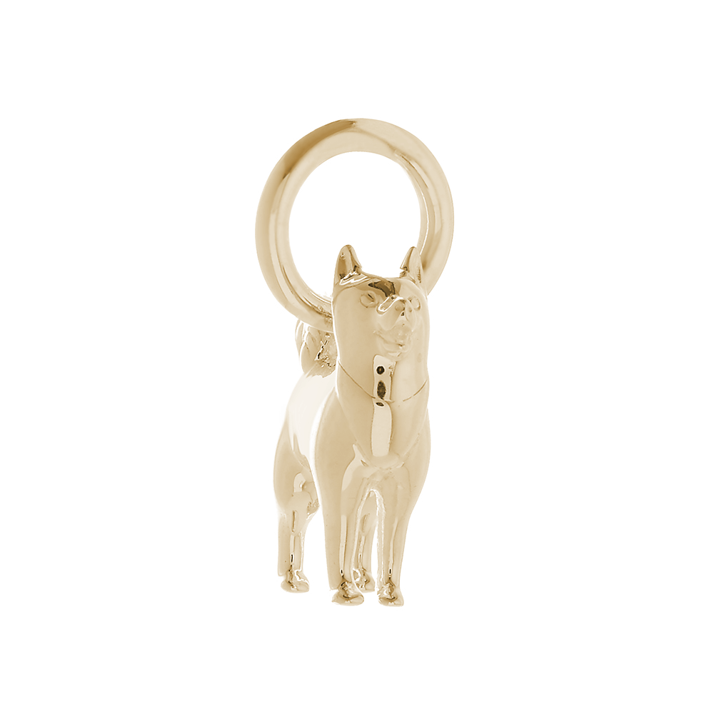 solid gold pomsky husky charm