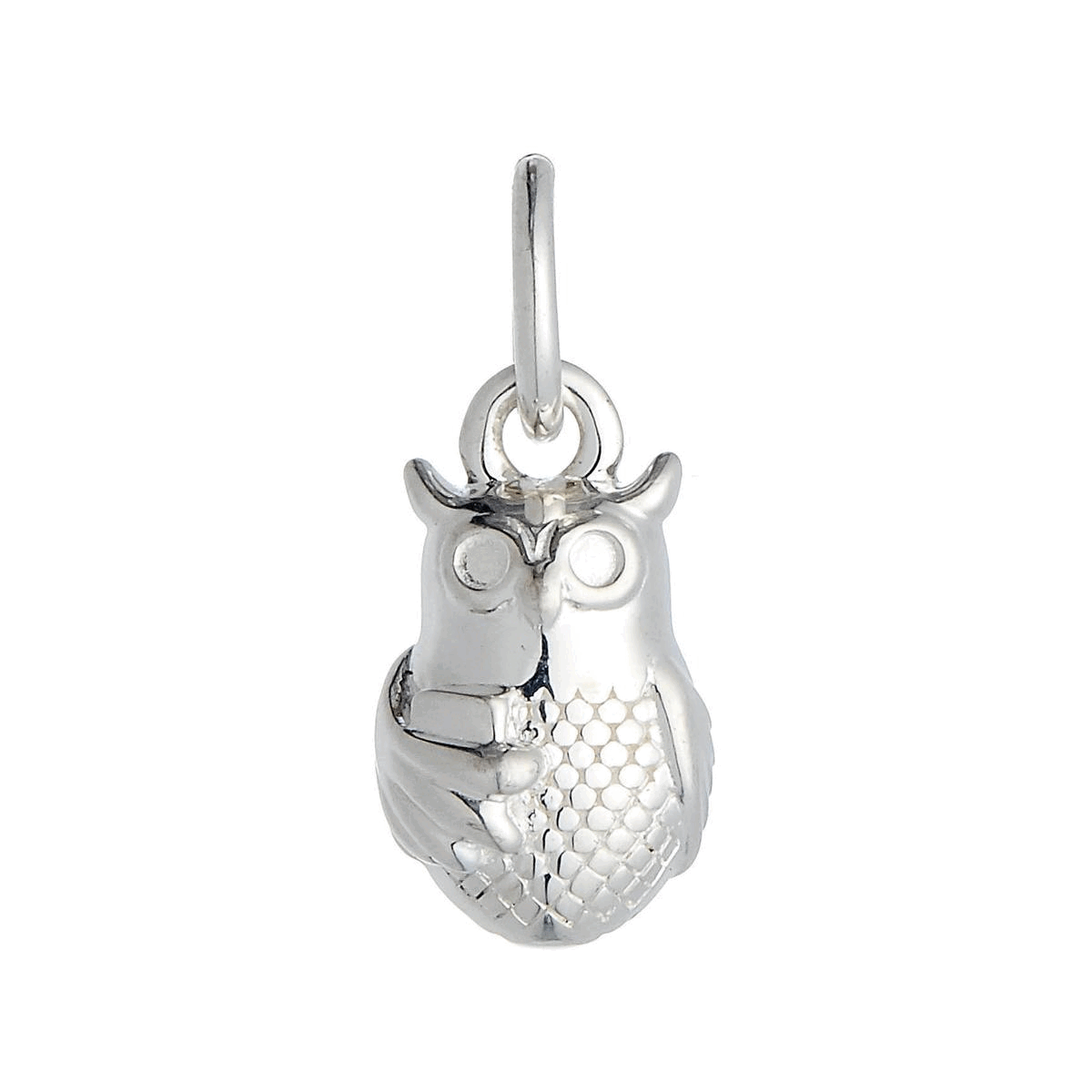 silver owl charm with book gift for passing exams graduation scarlett jewellery