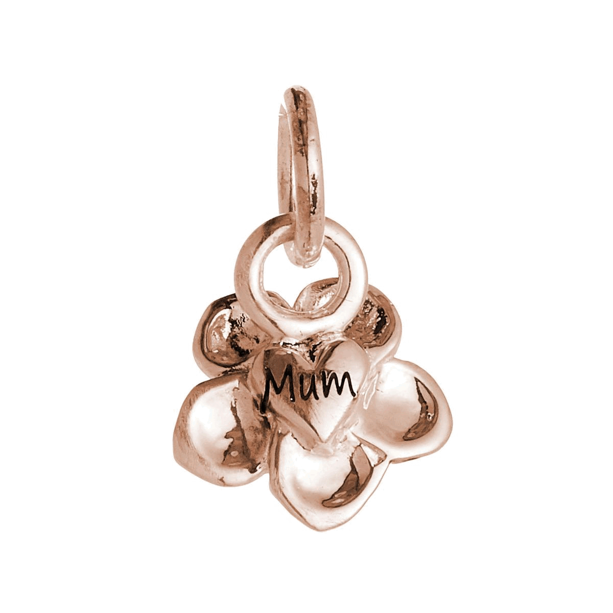 Forget-Me-Not Flower Charm in Solid 9ct Rose Gold