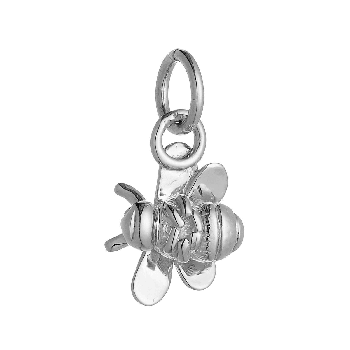 solid silver bumble bee charm for necklace or bracelet