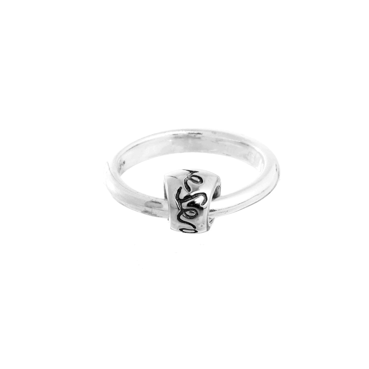 silver que sera worry bead ring by scarlett jewellery