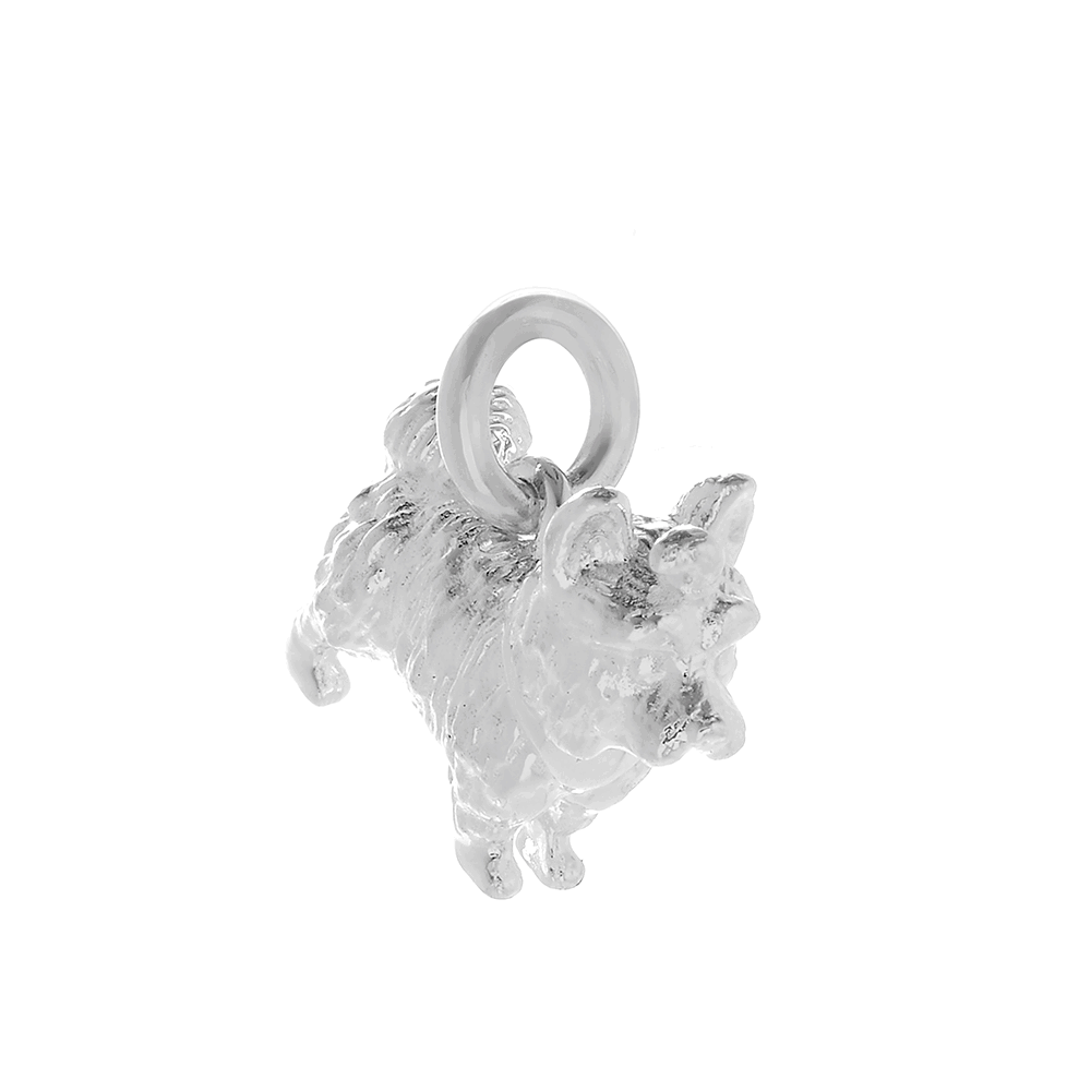 solid silver yorkshire terrier charm