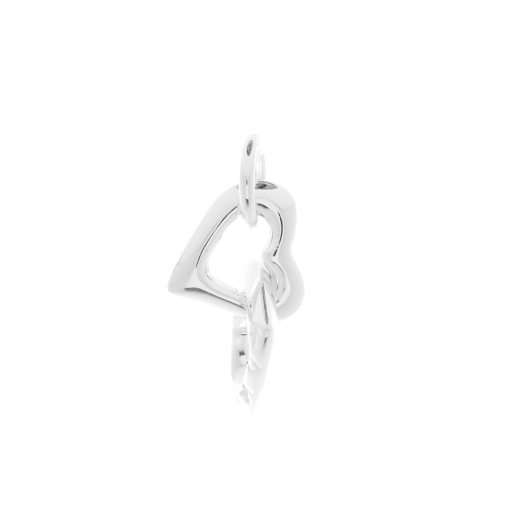 friends forever silver entwined hearts bracelet charm with XOXO 360 view