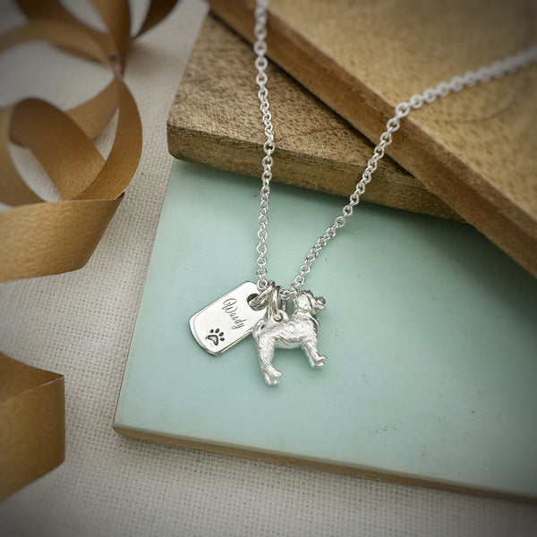 Sterling silver dog on sale tag necklace personalized