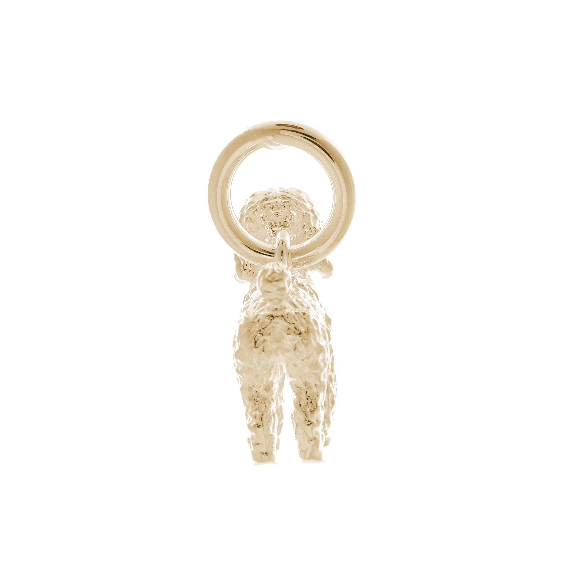 Solid 9ct gold Poodle charm with tiny bandana (optional), perfect for a charm bracelet or necklace.