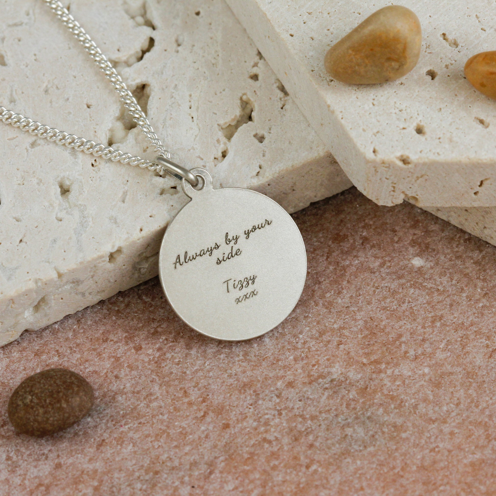 engraved vintage St Christopher with heavier curb chain 2mm