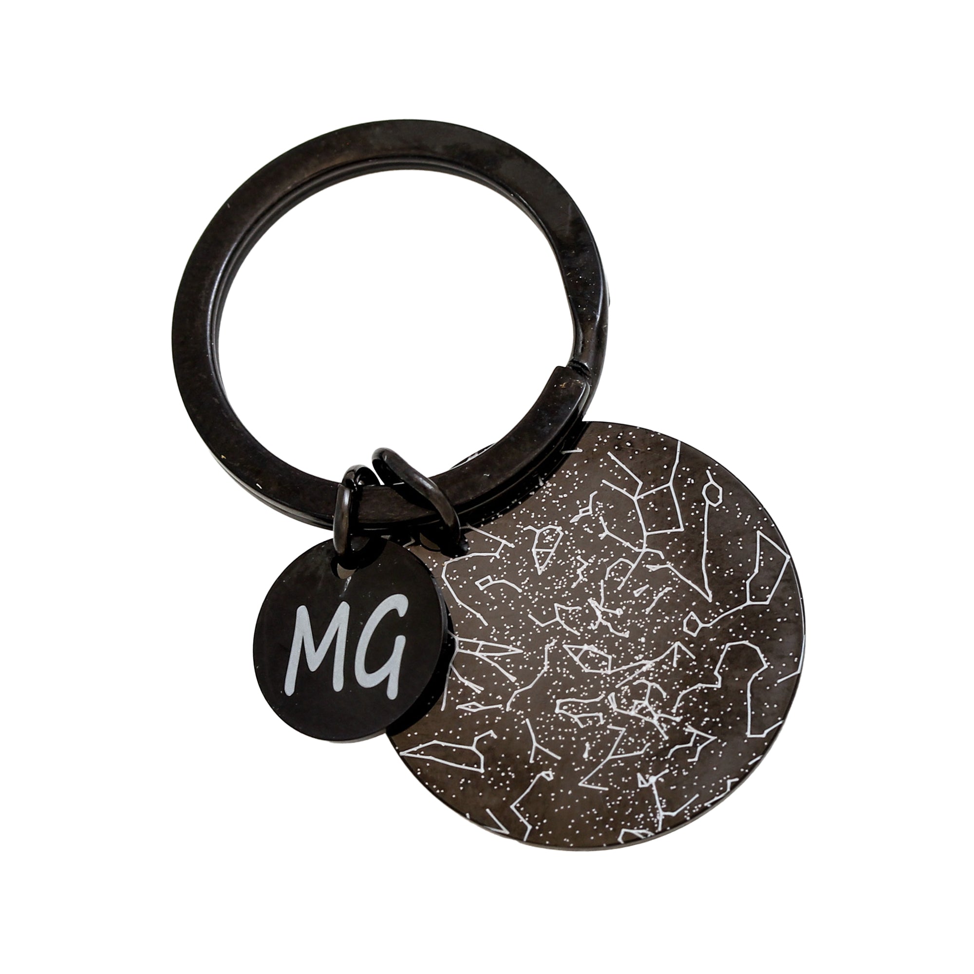 black steel custom star constellation map keyring