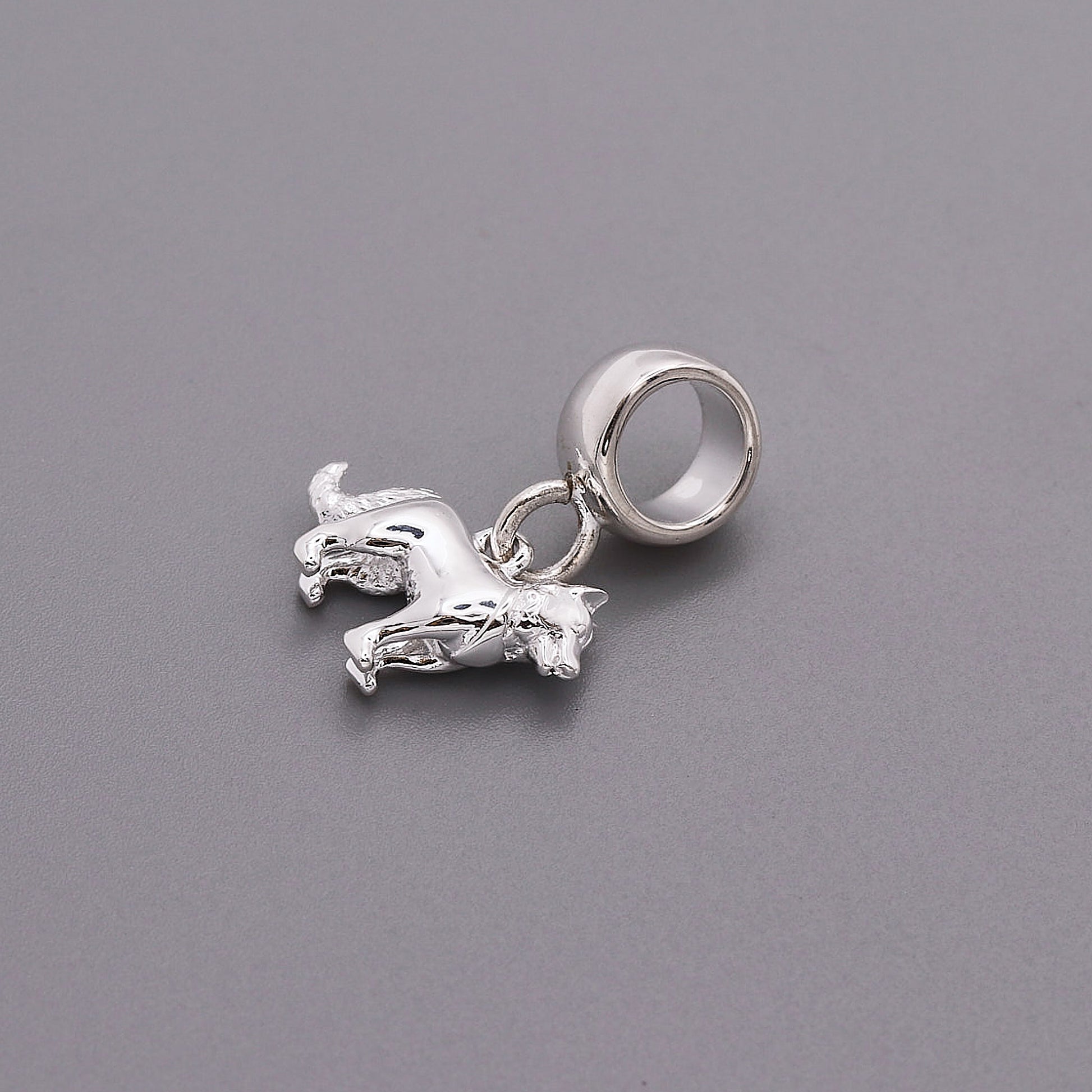 border collie silver dog charm with charm carrier