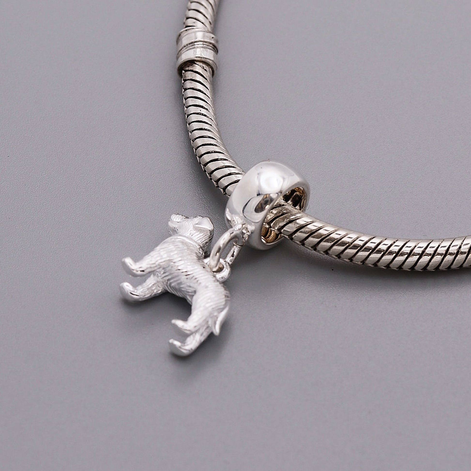 border terrier silver charm on charm carrier