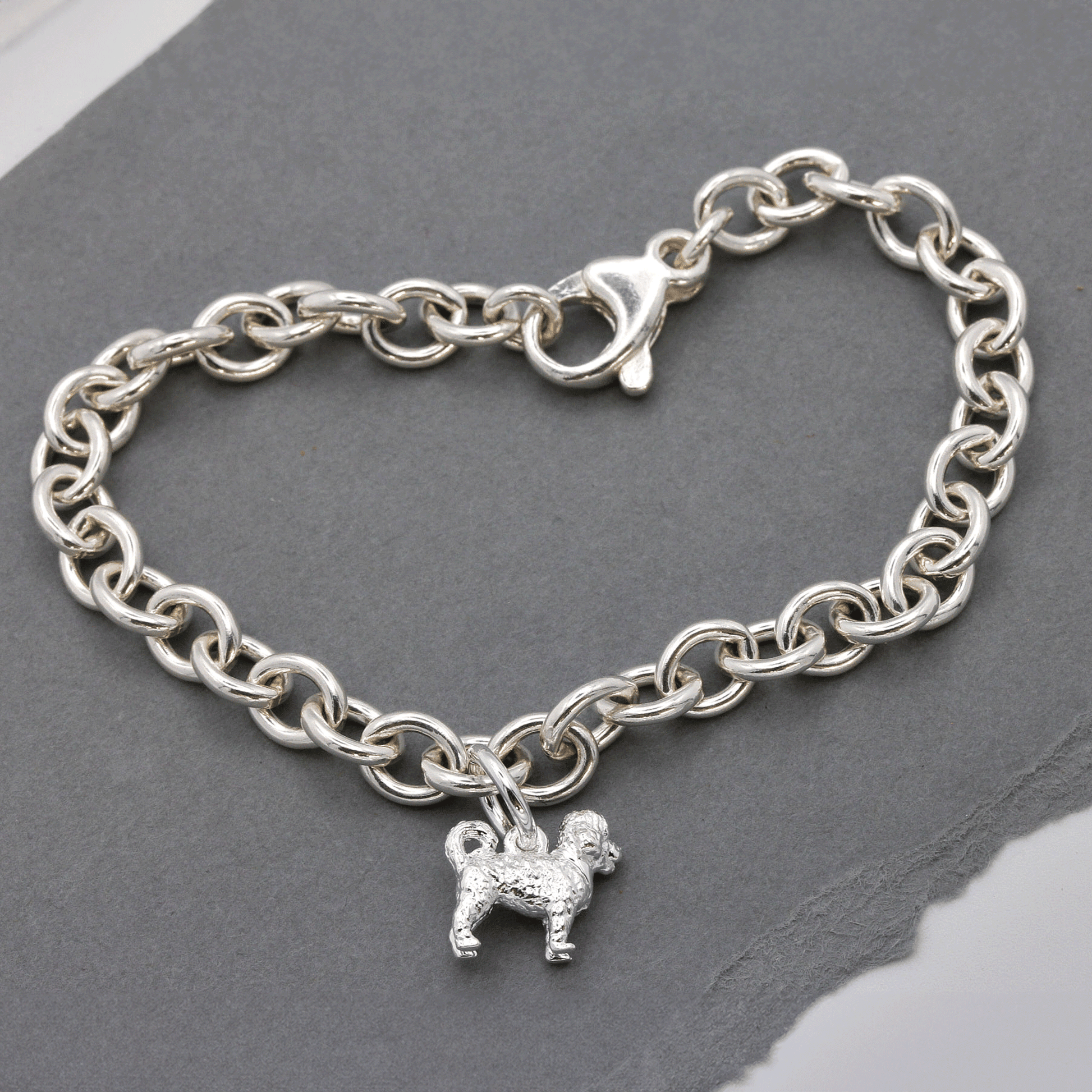 cavoodle silver charm bracelet cavapoo