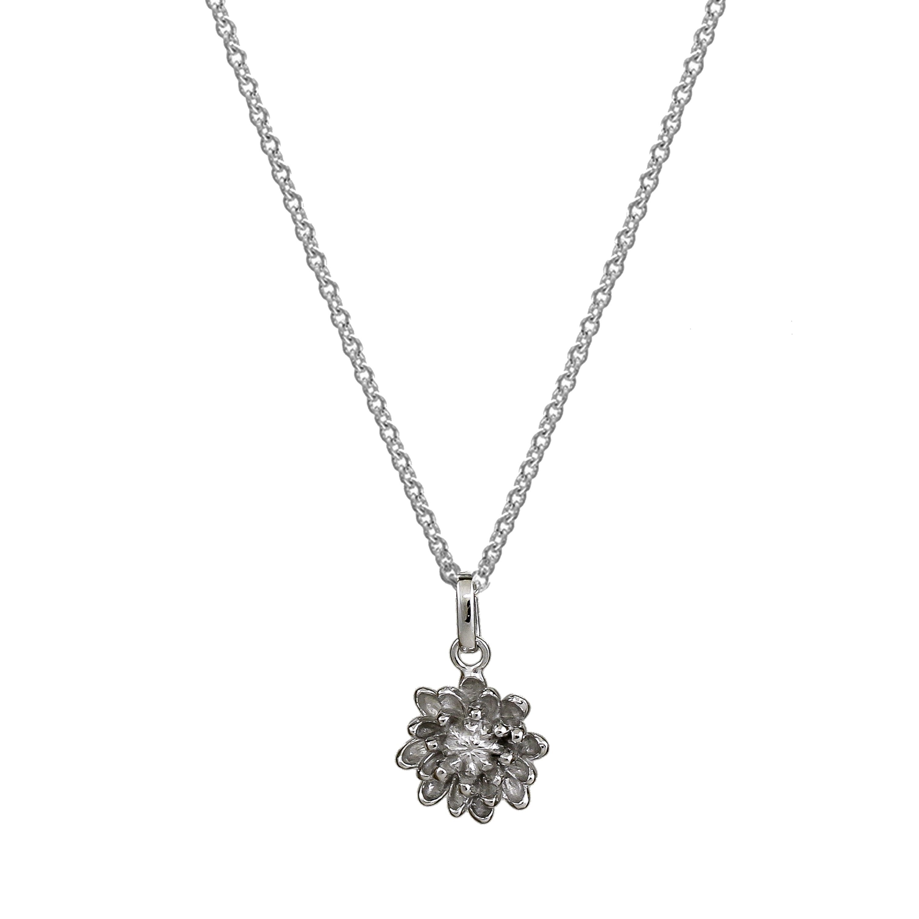 silver chrysanthemum flower pendant chelsea flower show