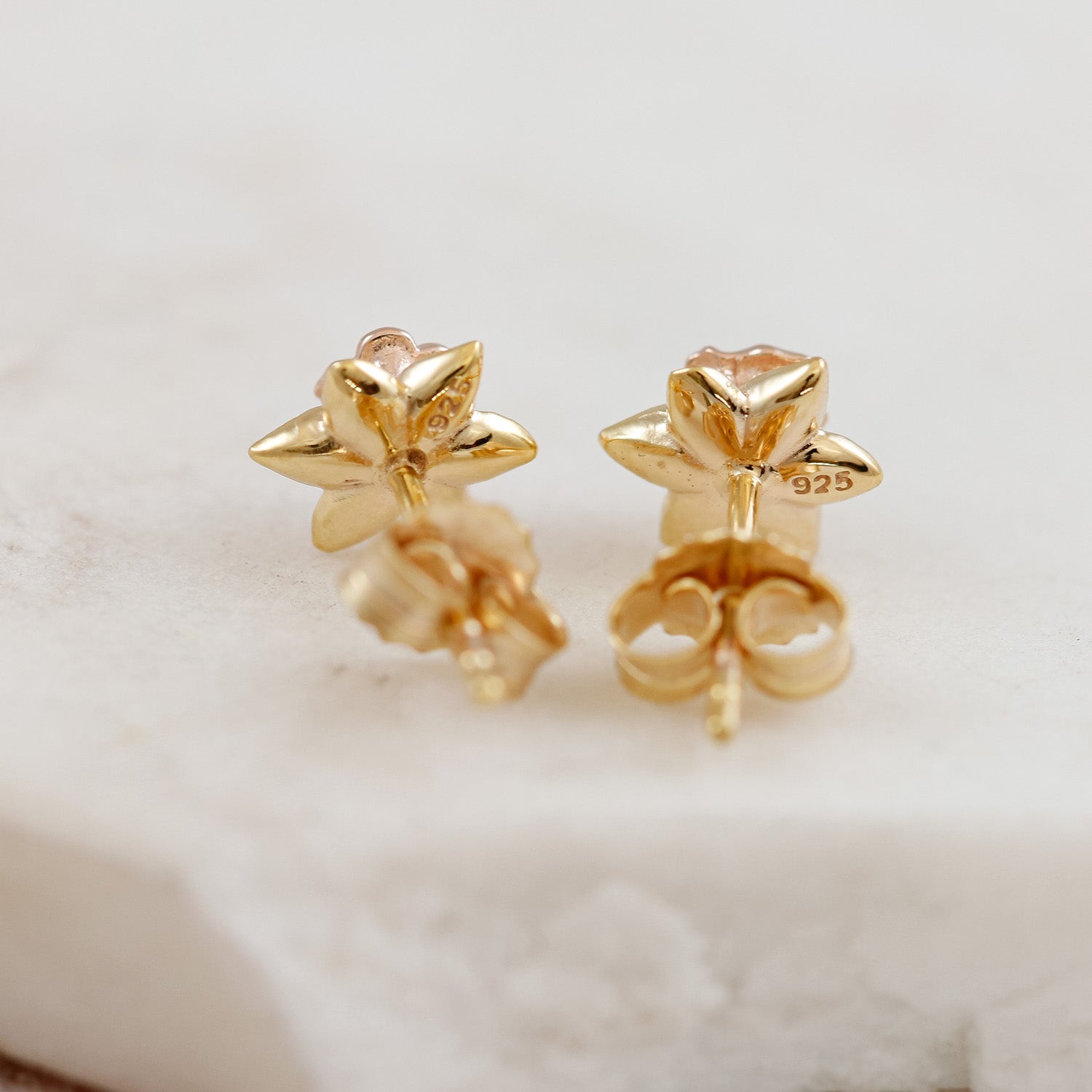 gold vermeil daffodil flower studs march birth flower jewellery