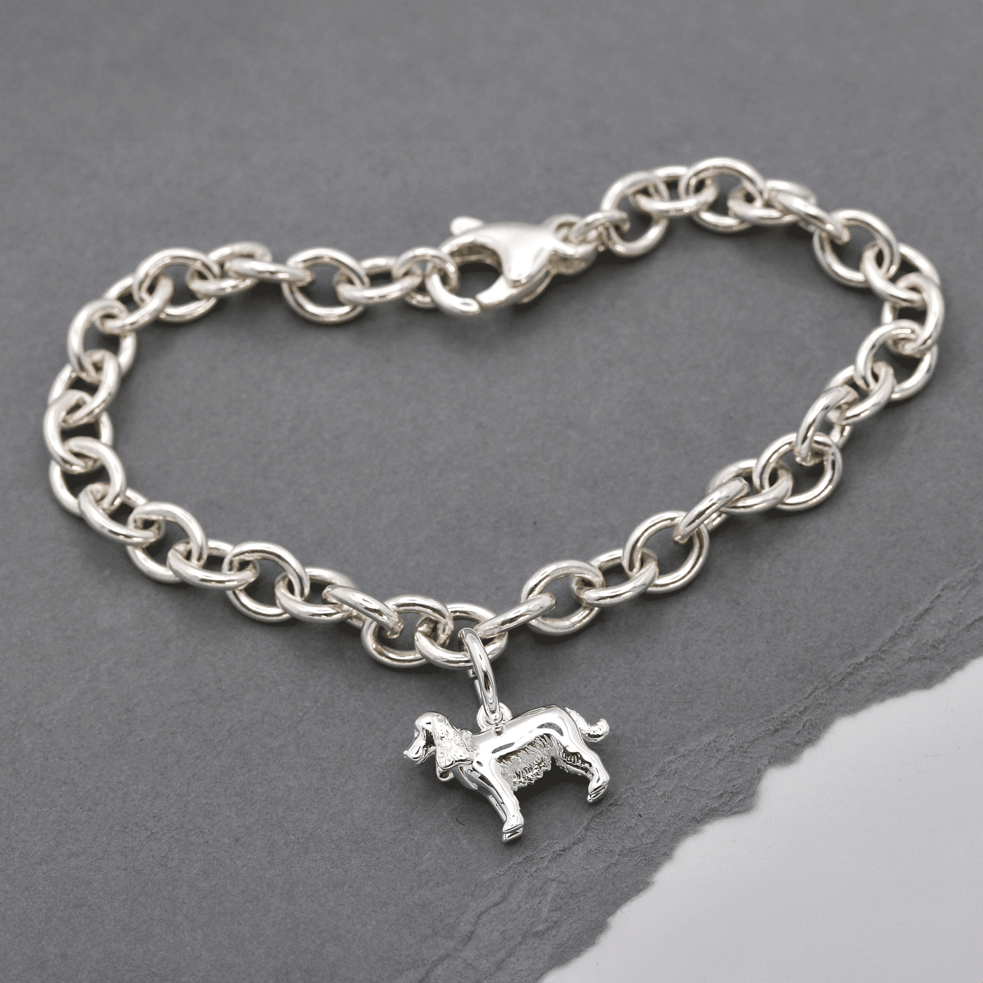 english cocker spaniel silver charm bracelet