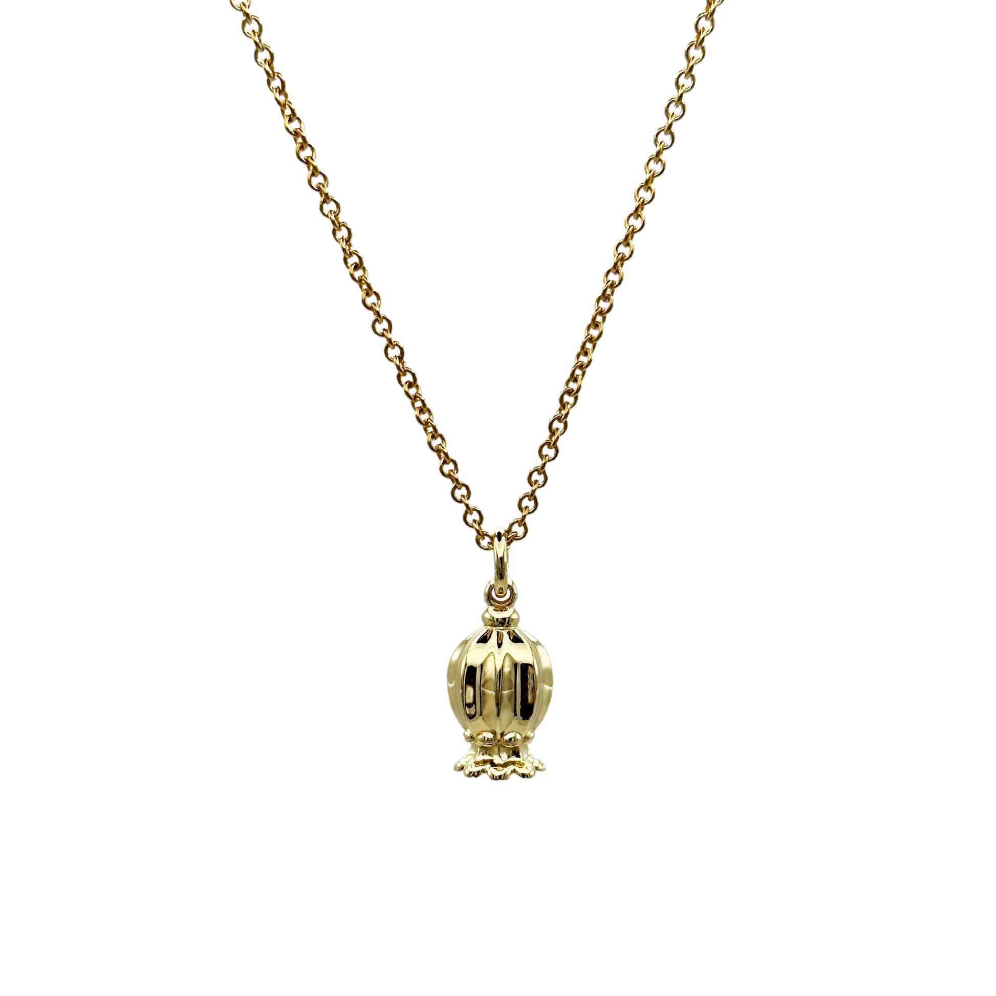 gold plated silver poppy seed pendant nature jewellery