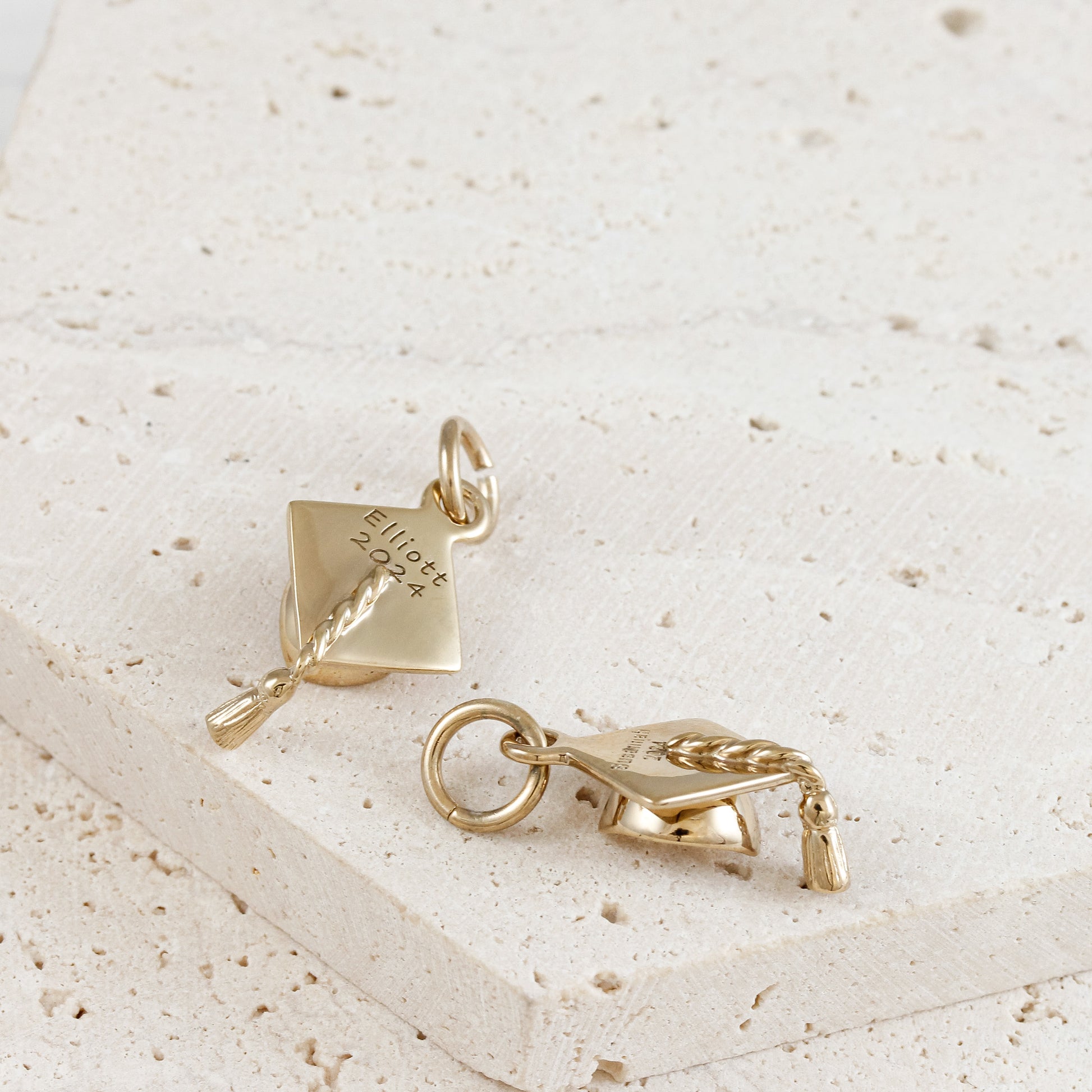gold mortar board graduation cap charms