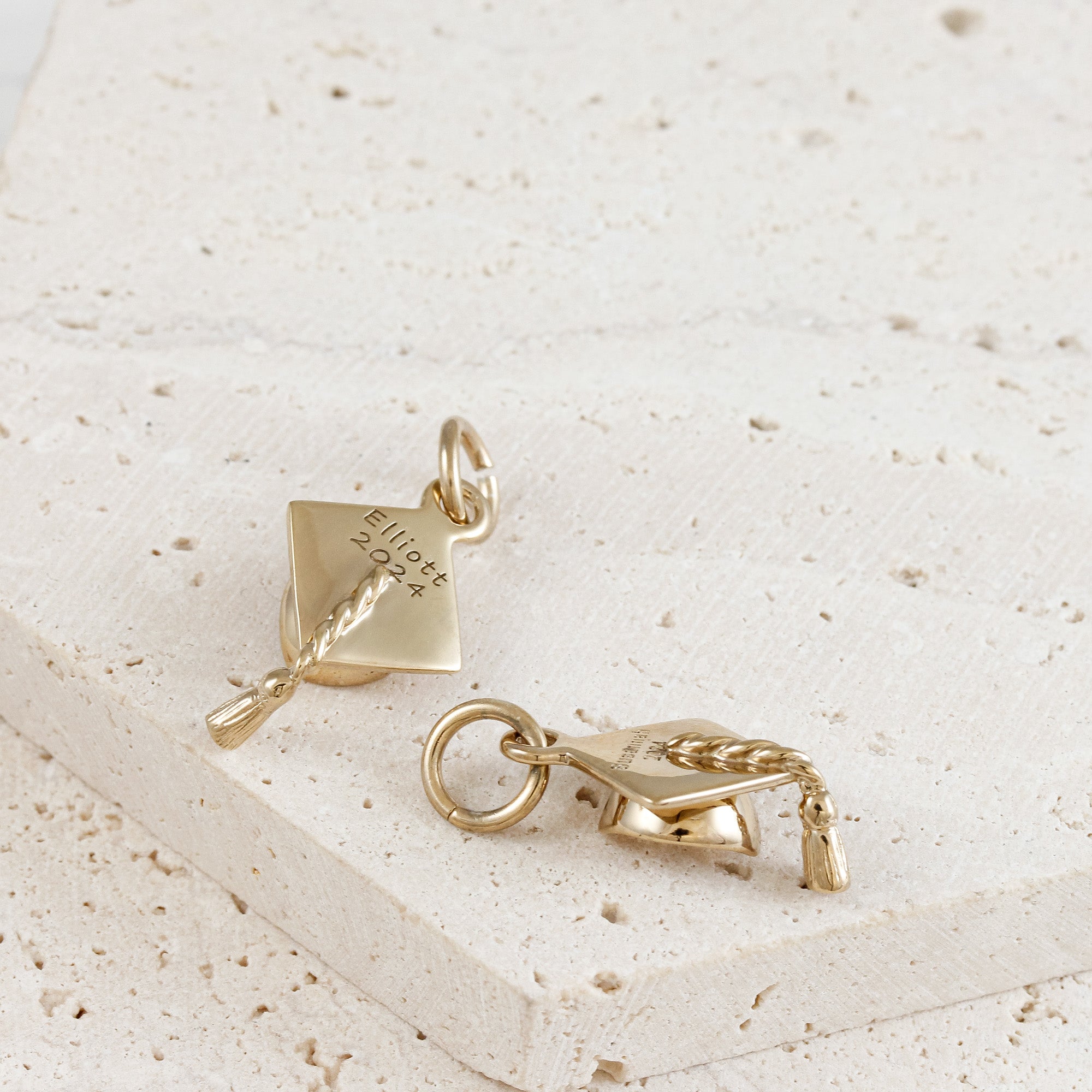 gold mortar board graduation cap charms