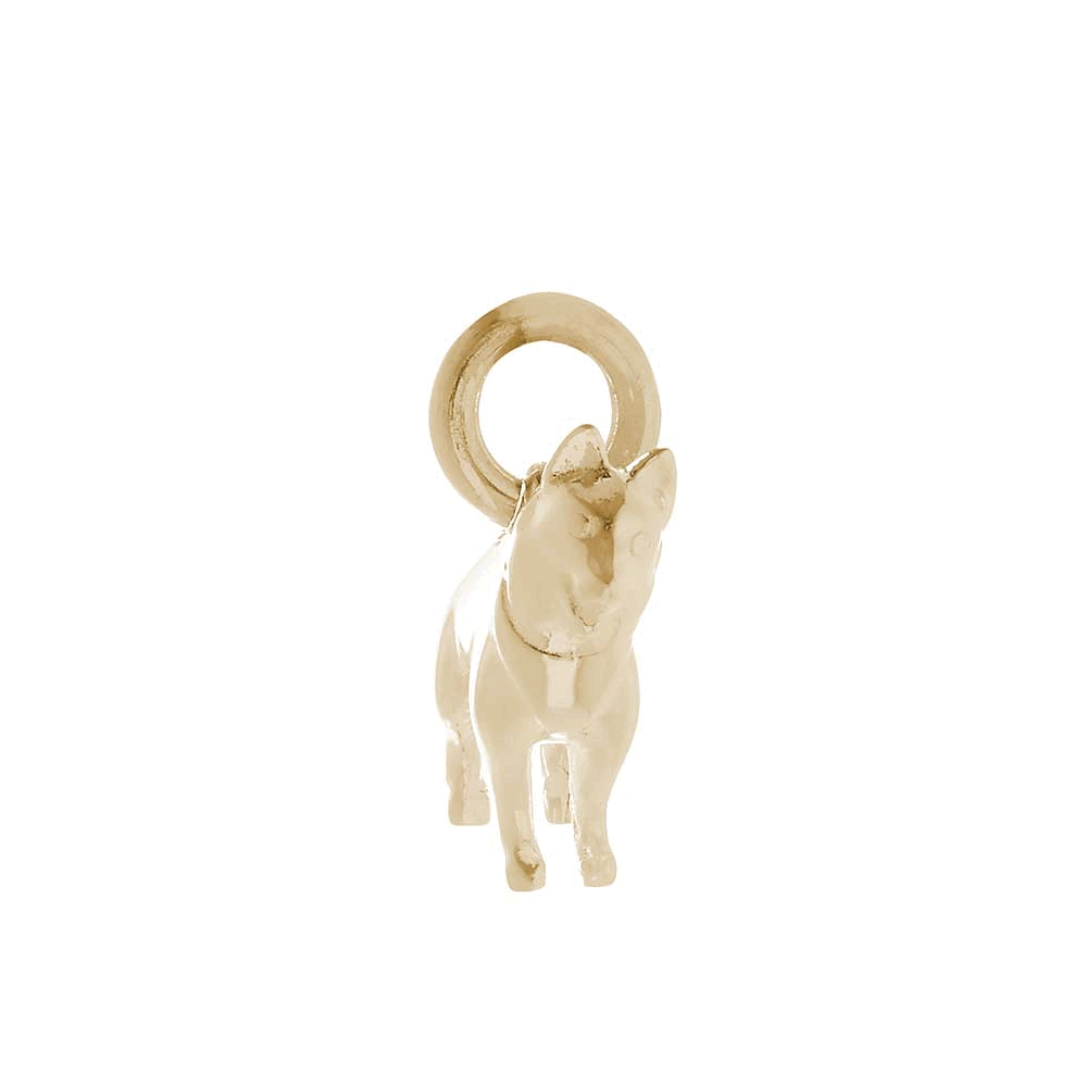 solid gold border collie dog charm 9k 9ct nine carat charms for braceleta