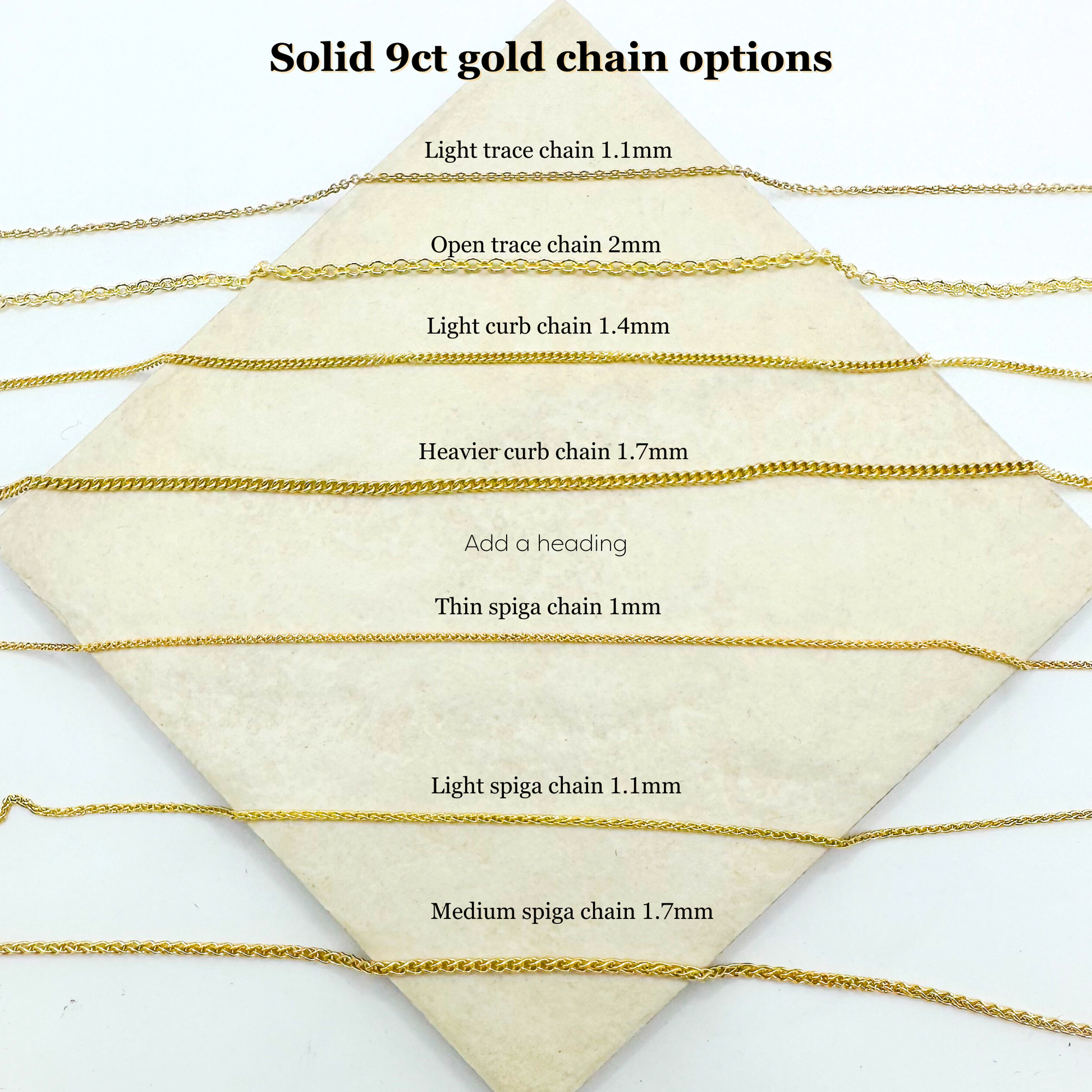 gold chain weights and styles by Scarlett Jewellery