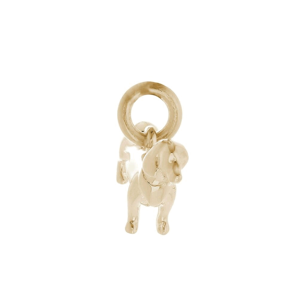 solid gold sausage dog charm for bracelet necklace