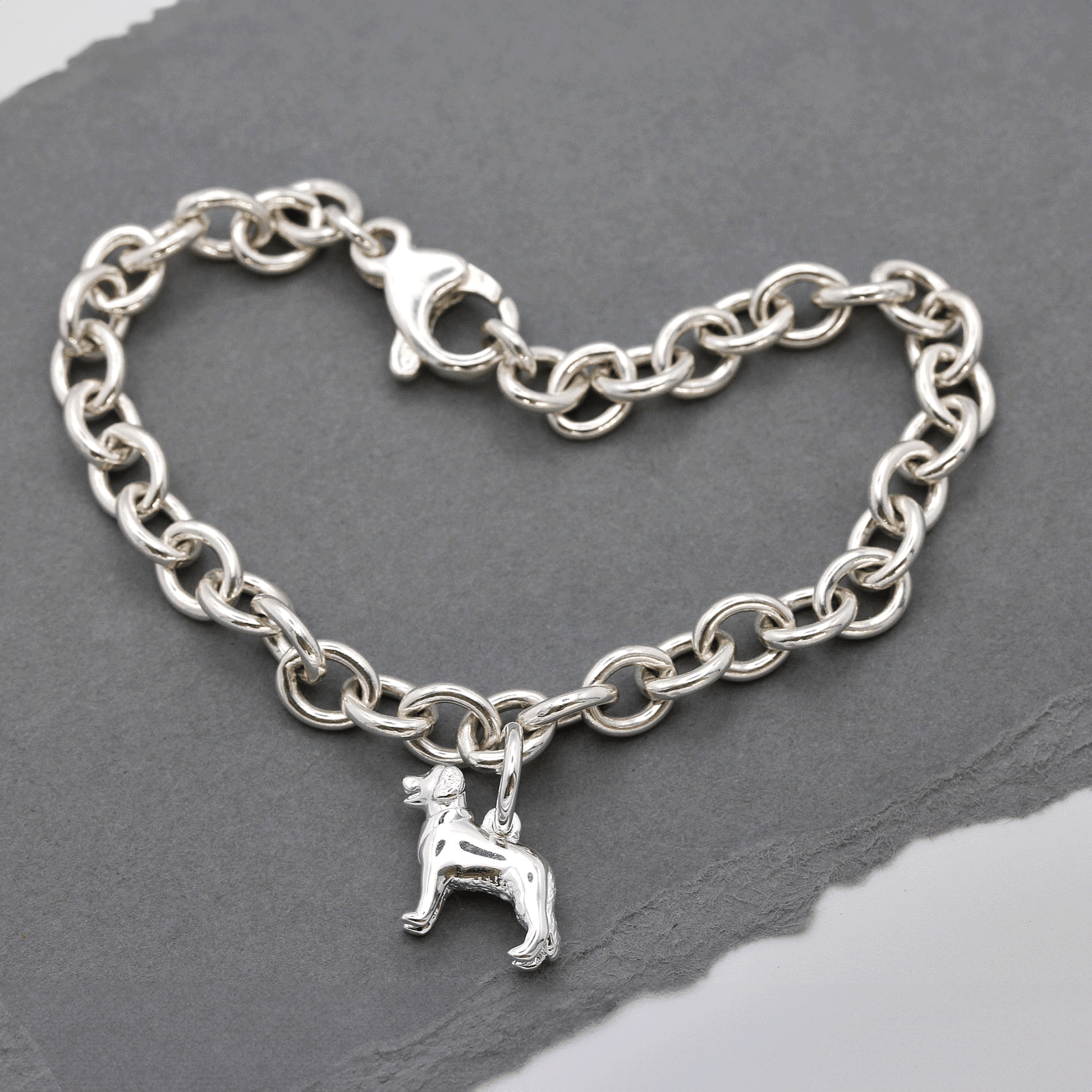 golden retriever silver charm bracelet