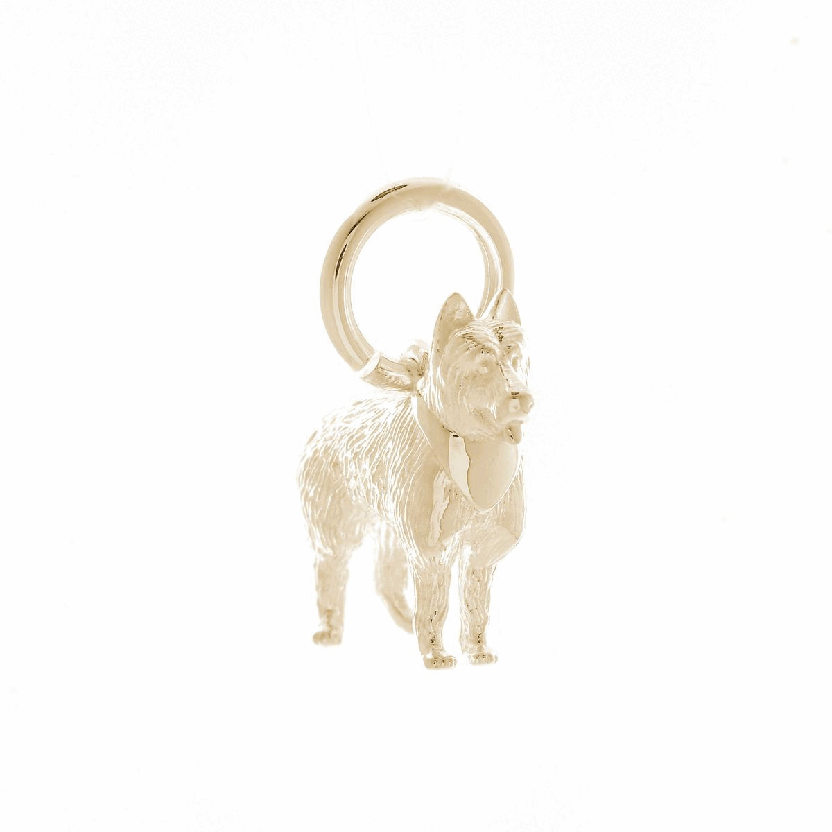 solid gold german shepherd alsatian gold dog charm for necklace or bracelet scarlett jewellery