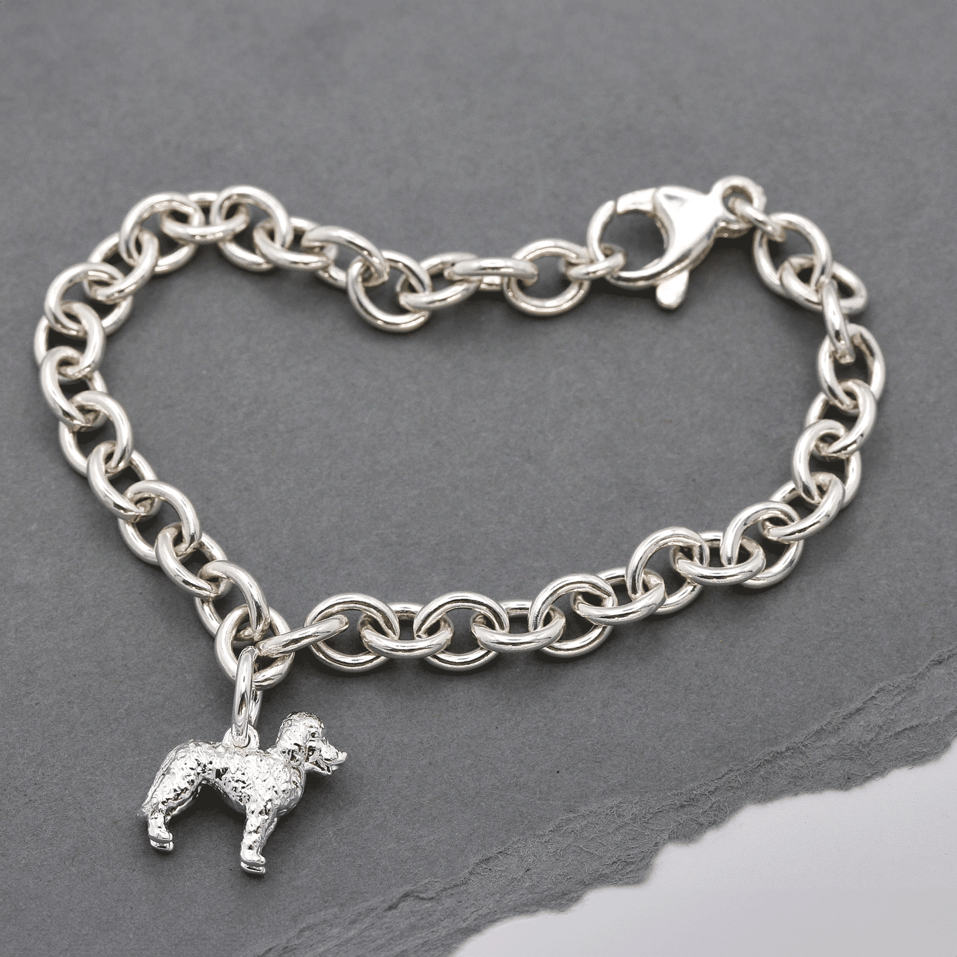 Labradoodle designer silver charm bracelet