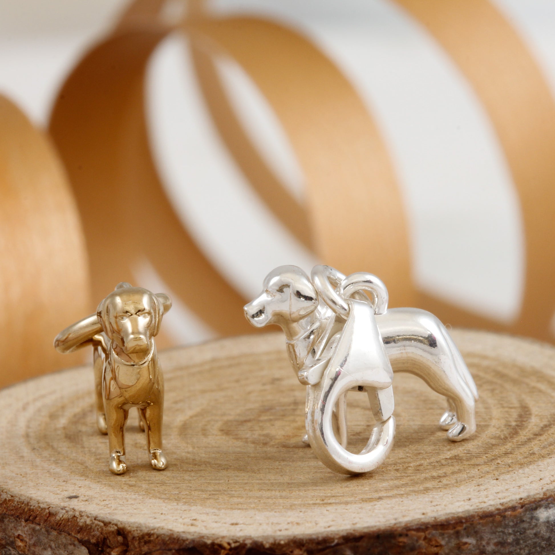 labrador dog silver or gold plated bracelet charm