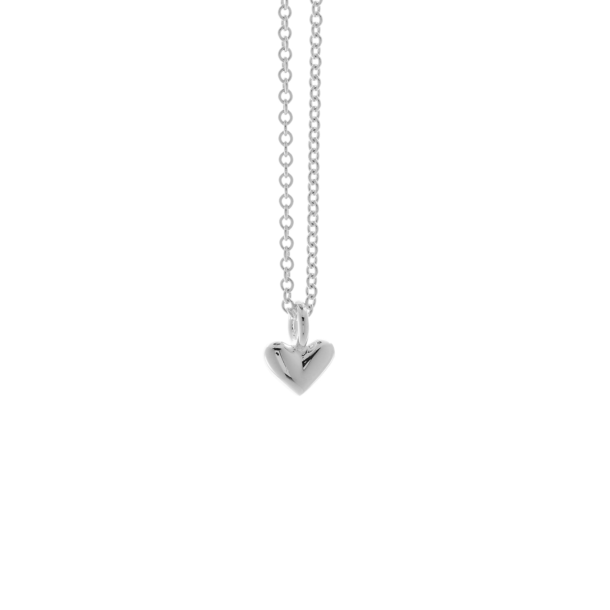 silver midi heart simple heart necklace
