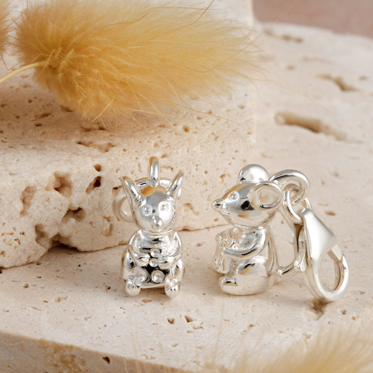 silver mouse charms for necklaces or charm bracelets