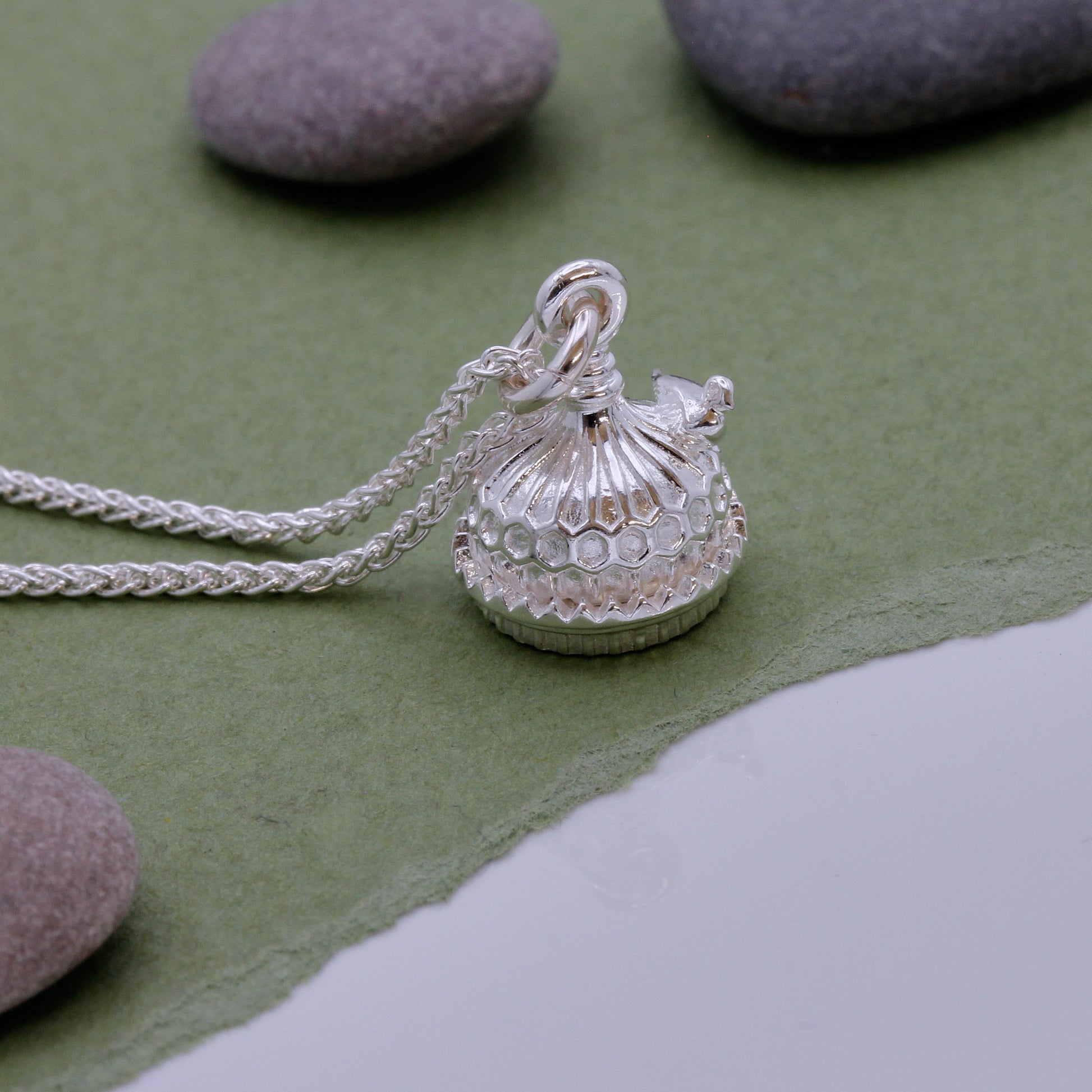 silver brighton pavilion charm necklace with seagull on roof