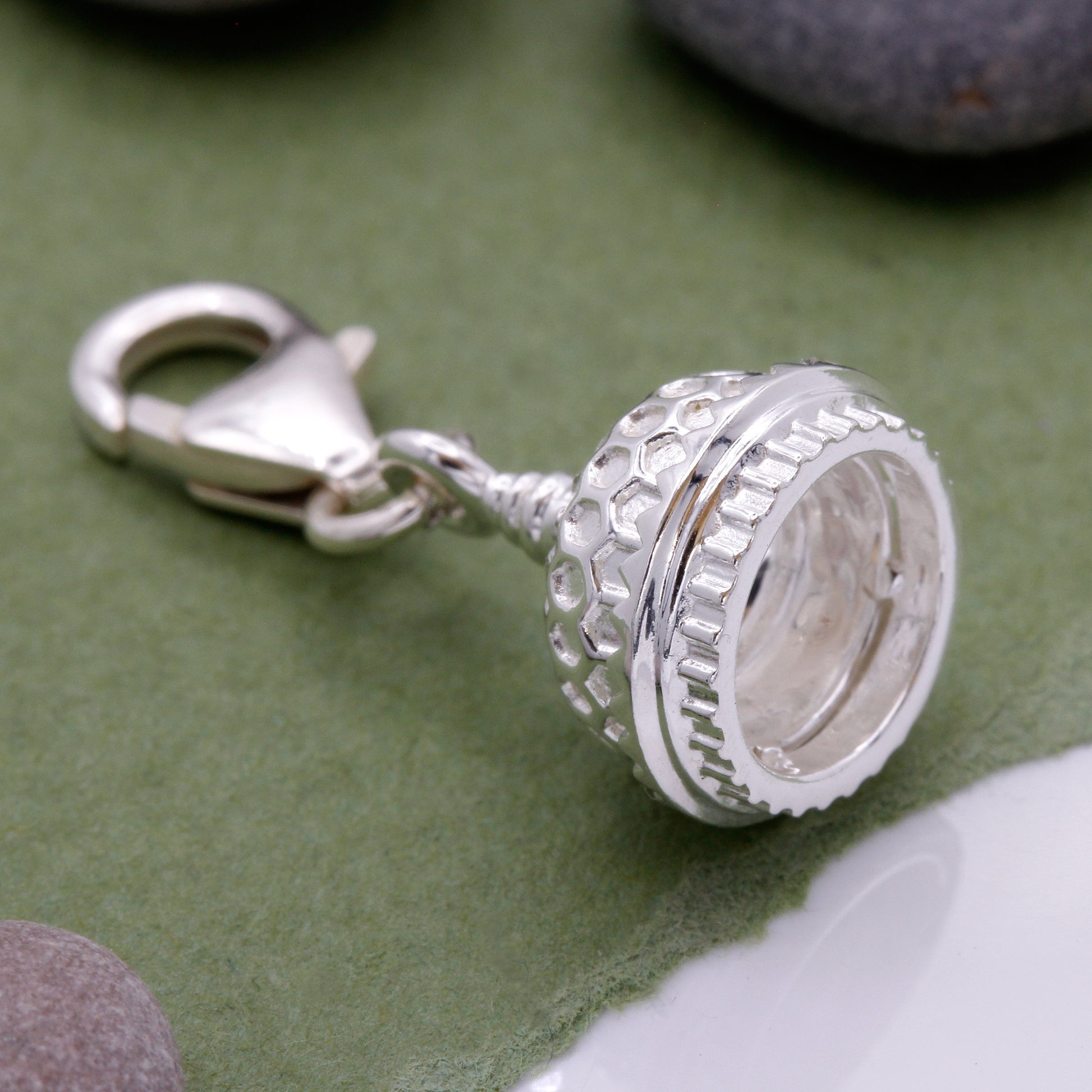 base of silver brighton pavilion charm with clip clasp