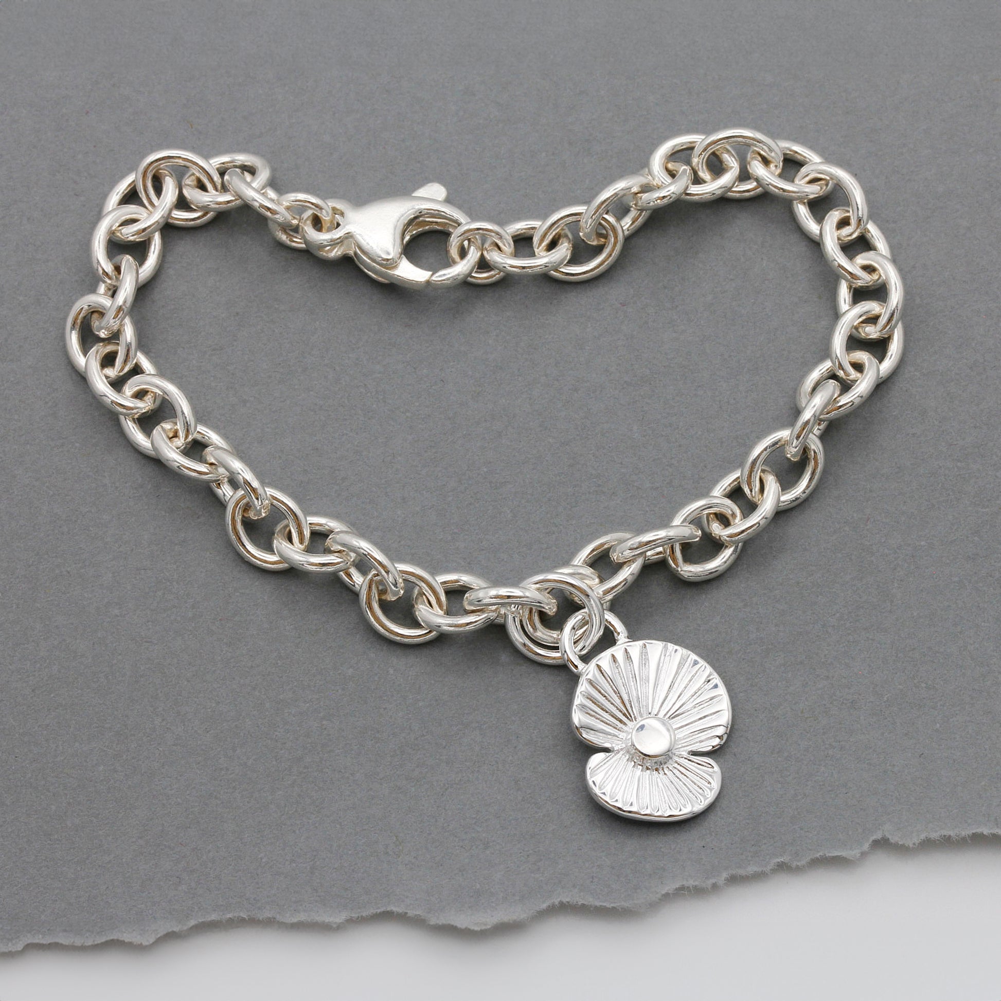 sterling silver remembrance poppy inspired charm bracelet