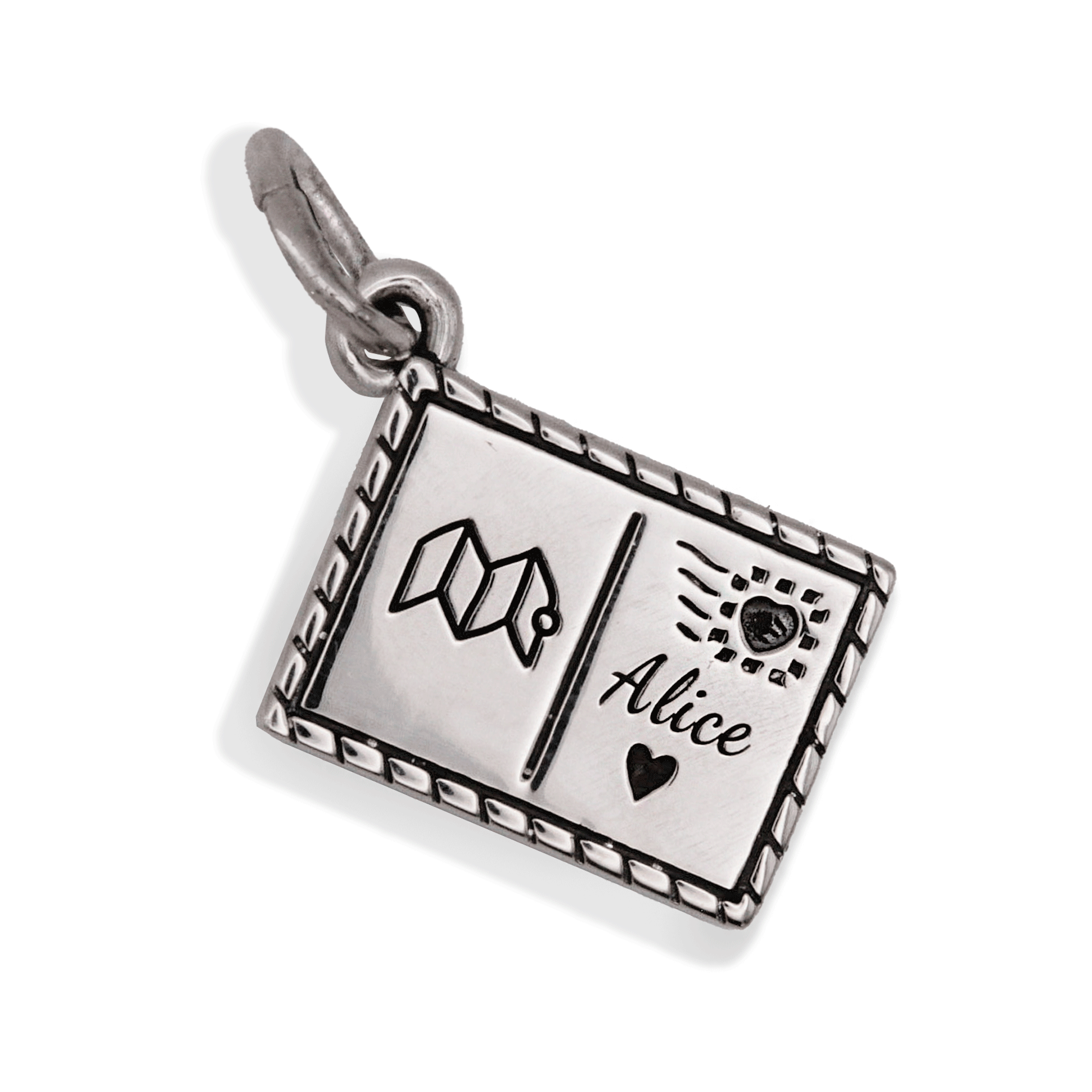 Postcard Personalised Silver Charm