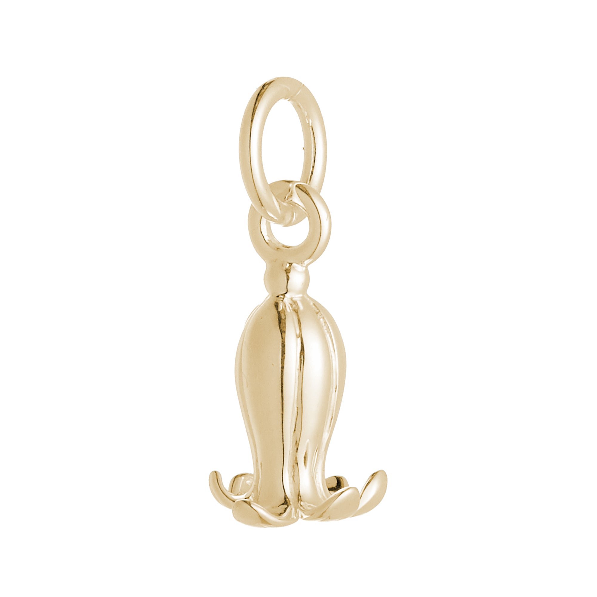 solid 9ct gold bluebell charm pendant