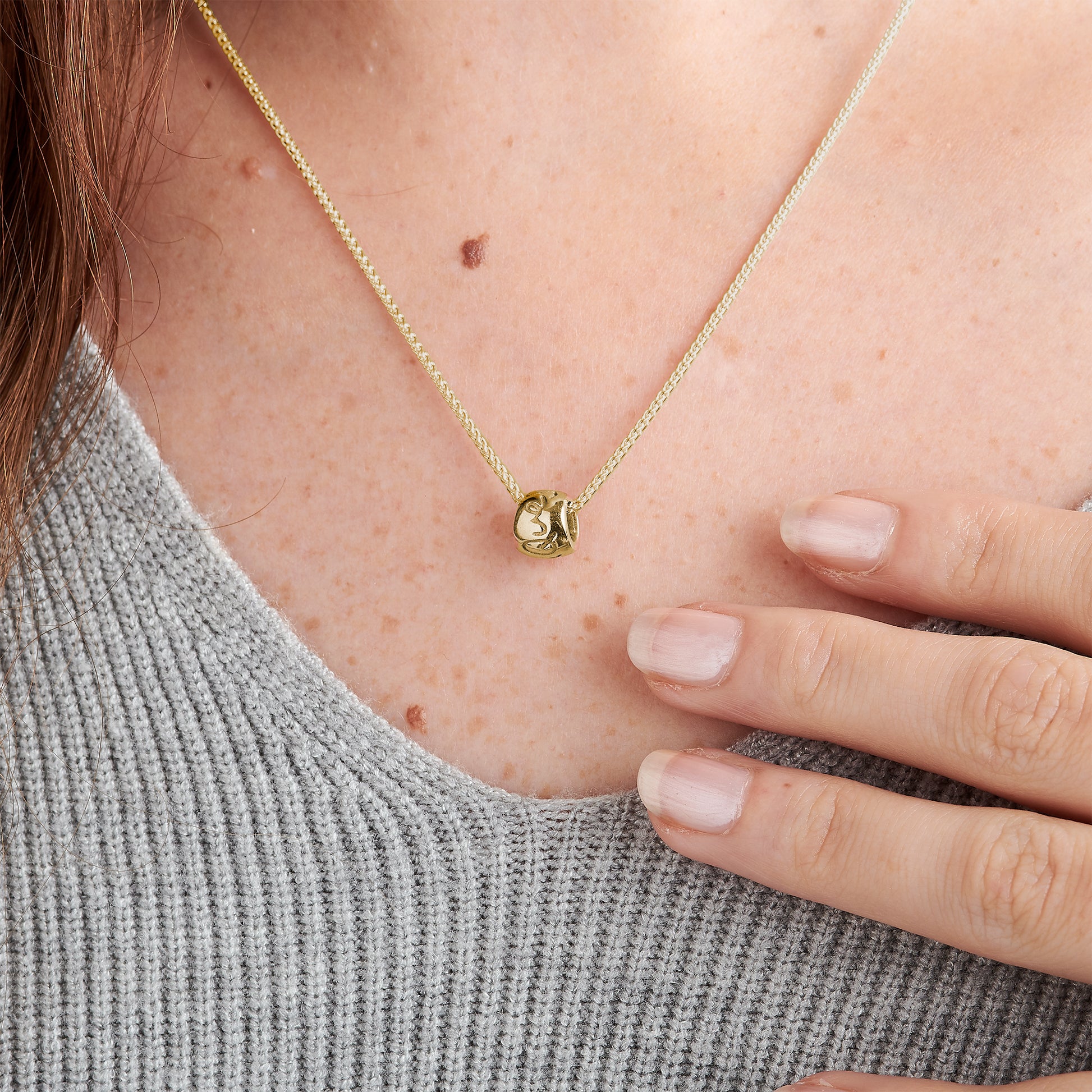 solid gold worry bead necklace scarlett jewellery