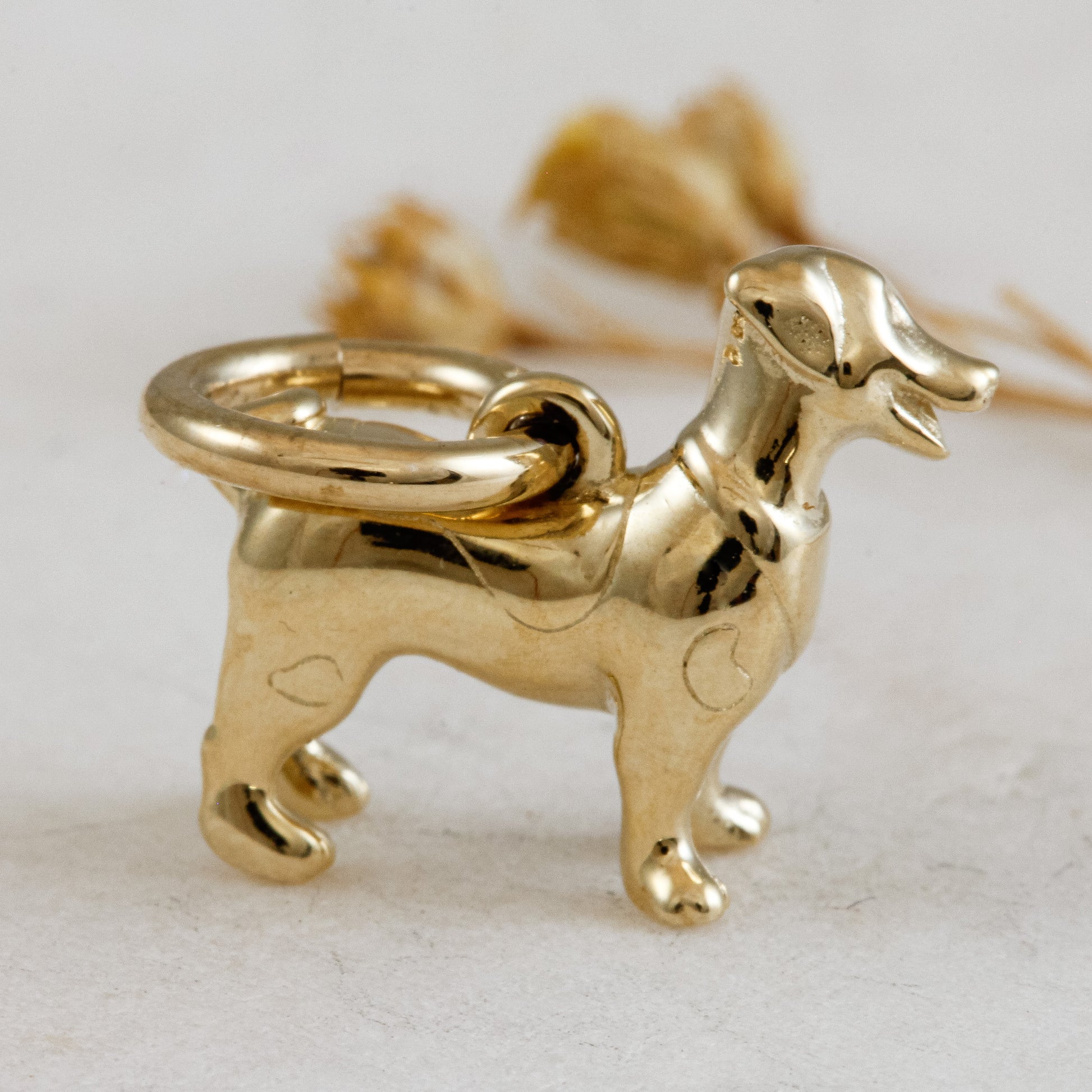 jack russell solid gold dog charm for a necklace or bracelet