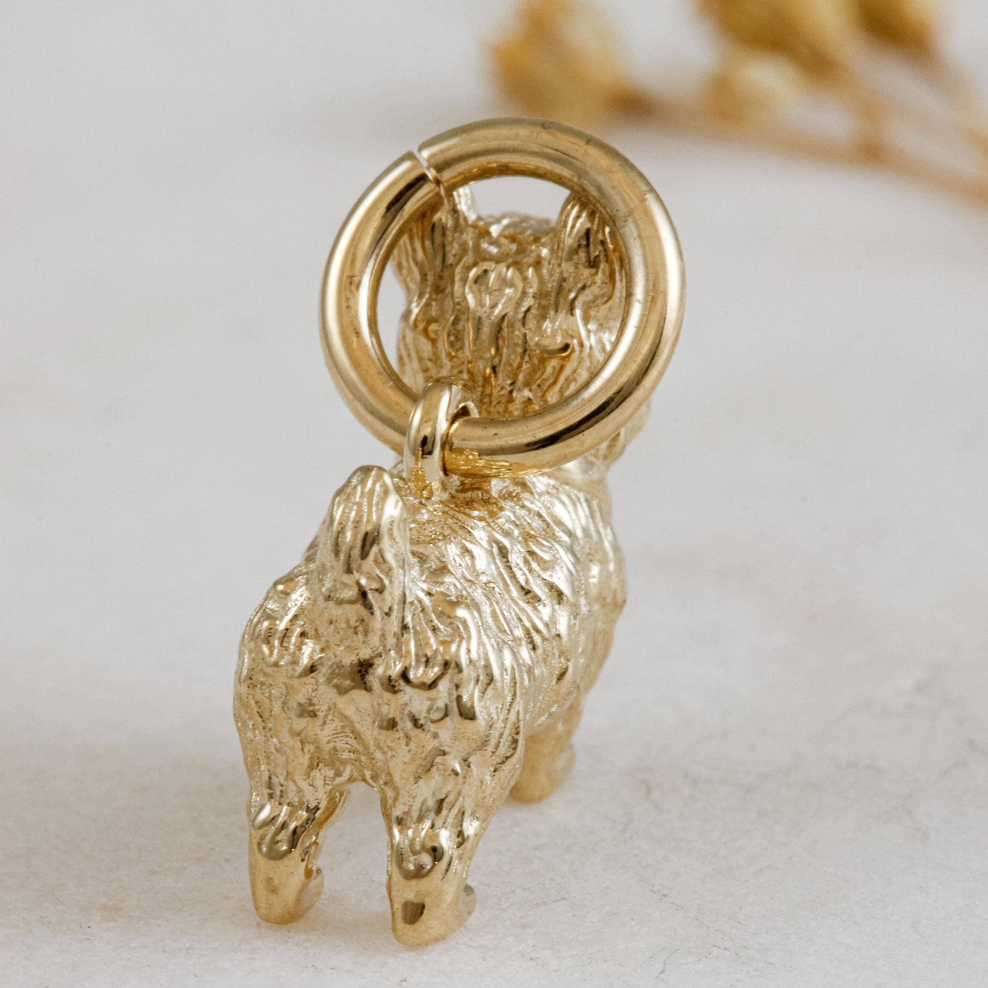 west highland or cairn terrier solid gold dog charm for a necklace or bracelet
