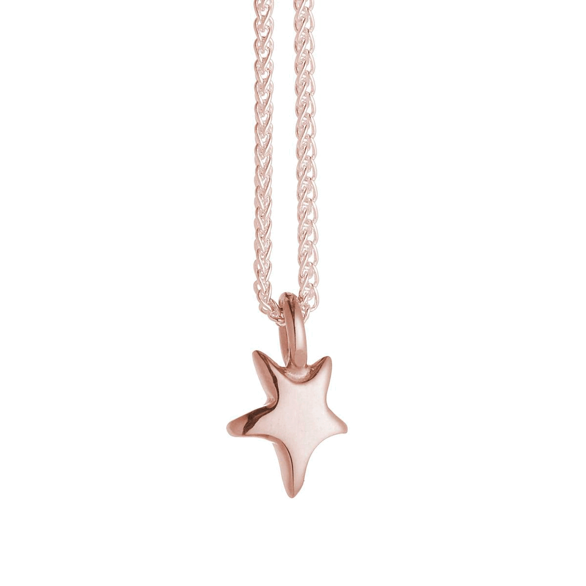 tiny star solid rose gold pendant for women