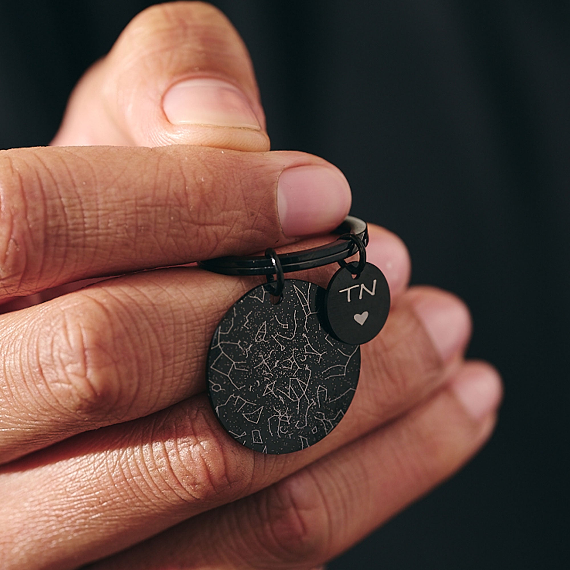 bespoke star map keyring the day you got married