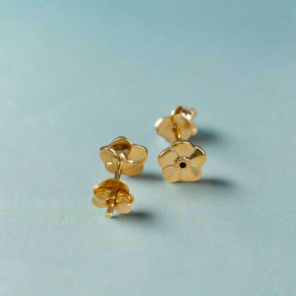 forget me not alzheimers flower gold vermeil small sized stud earrings