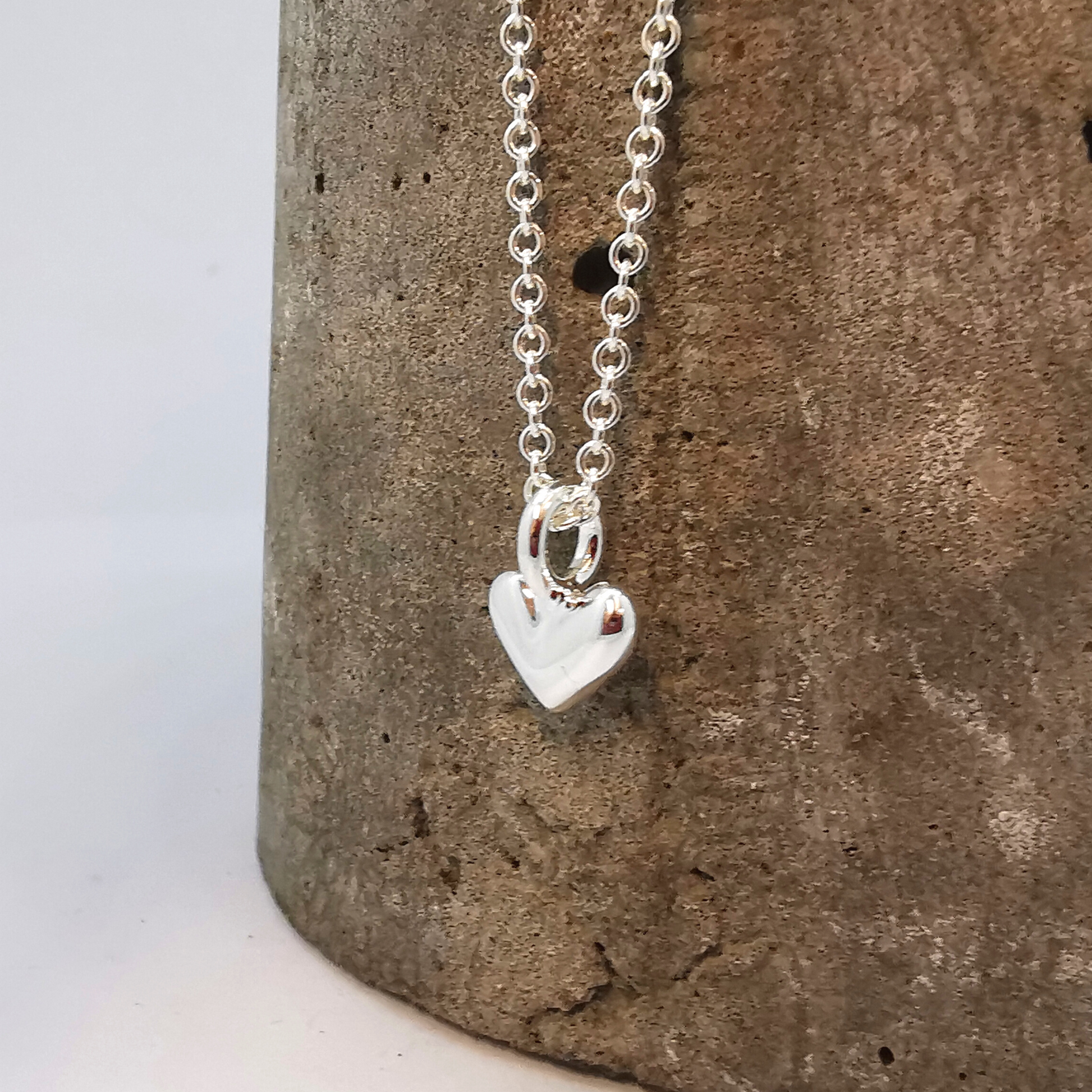 Vintage Midi Heart Charm Necklace On Trace Chain