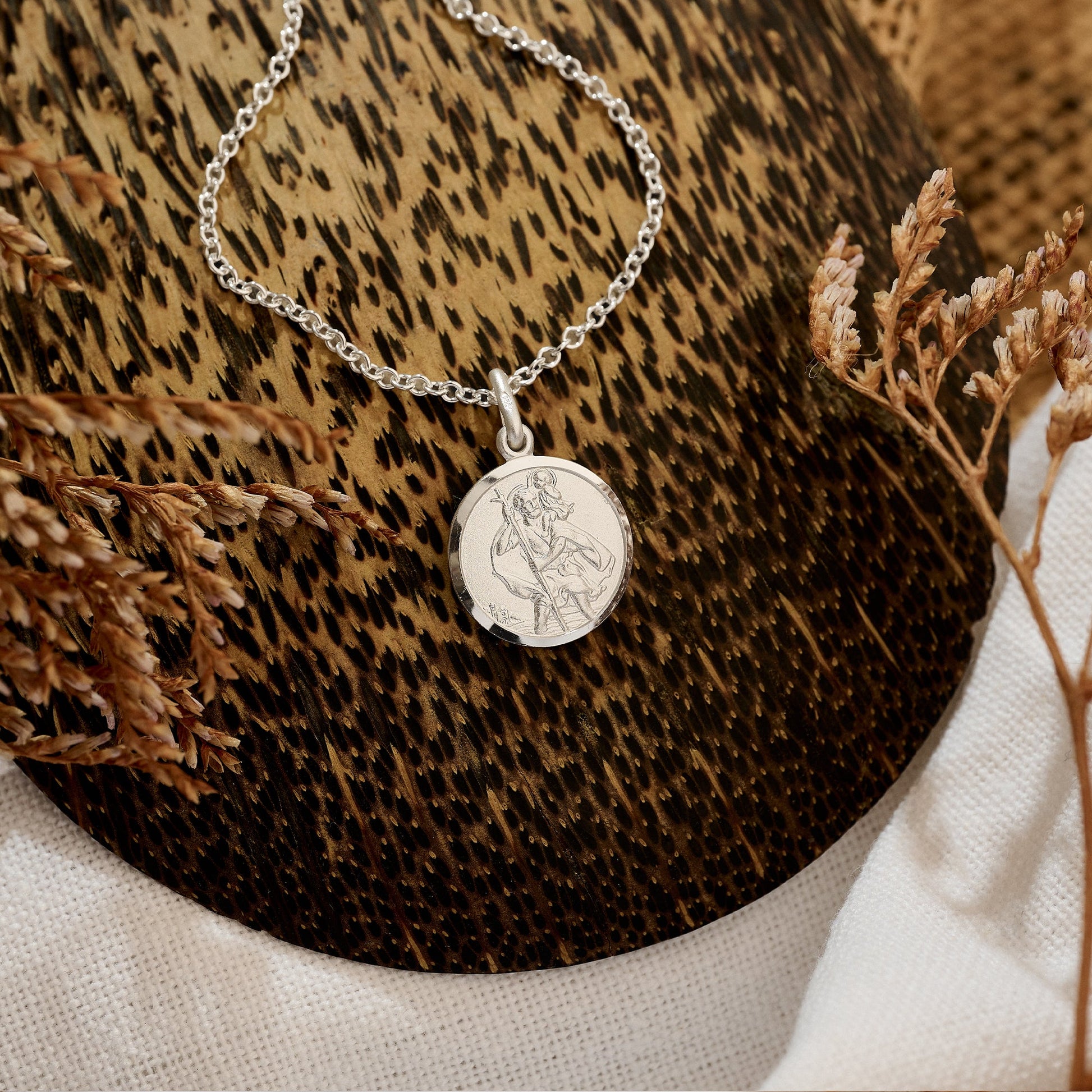 small 14mm saint christopher necklace travel gift