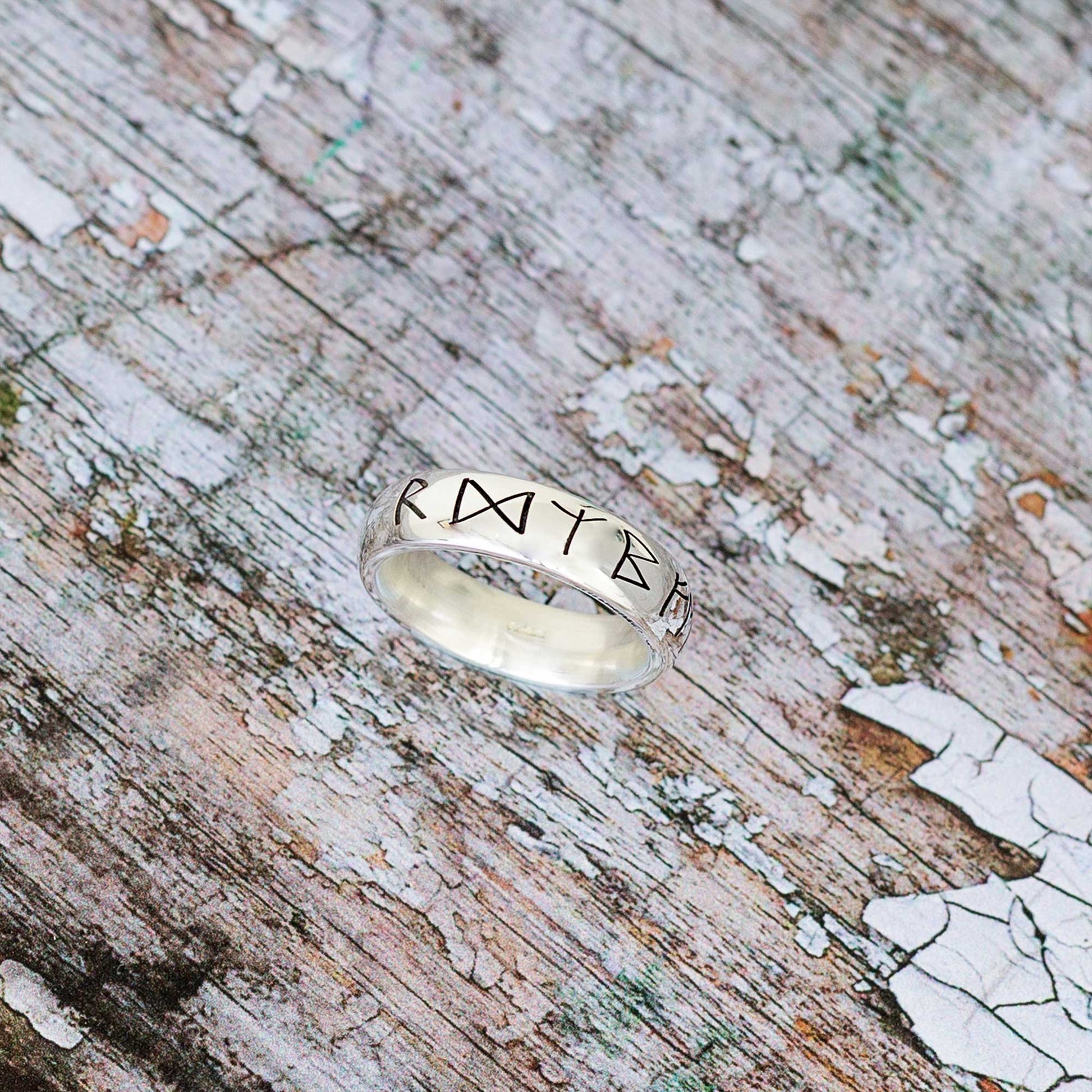 viking norse rune travel ring mens silver symbols past times style